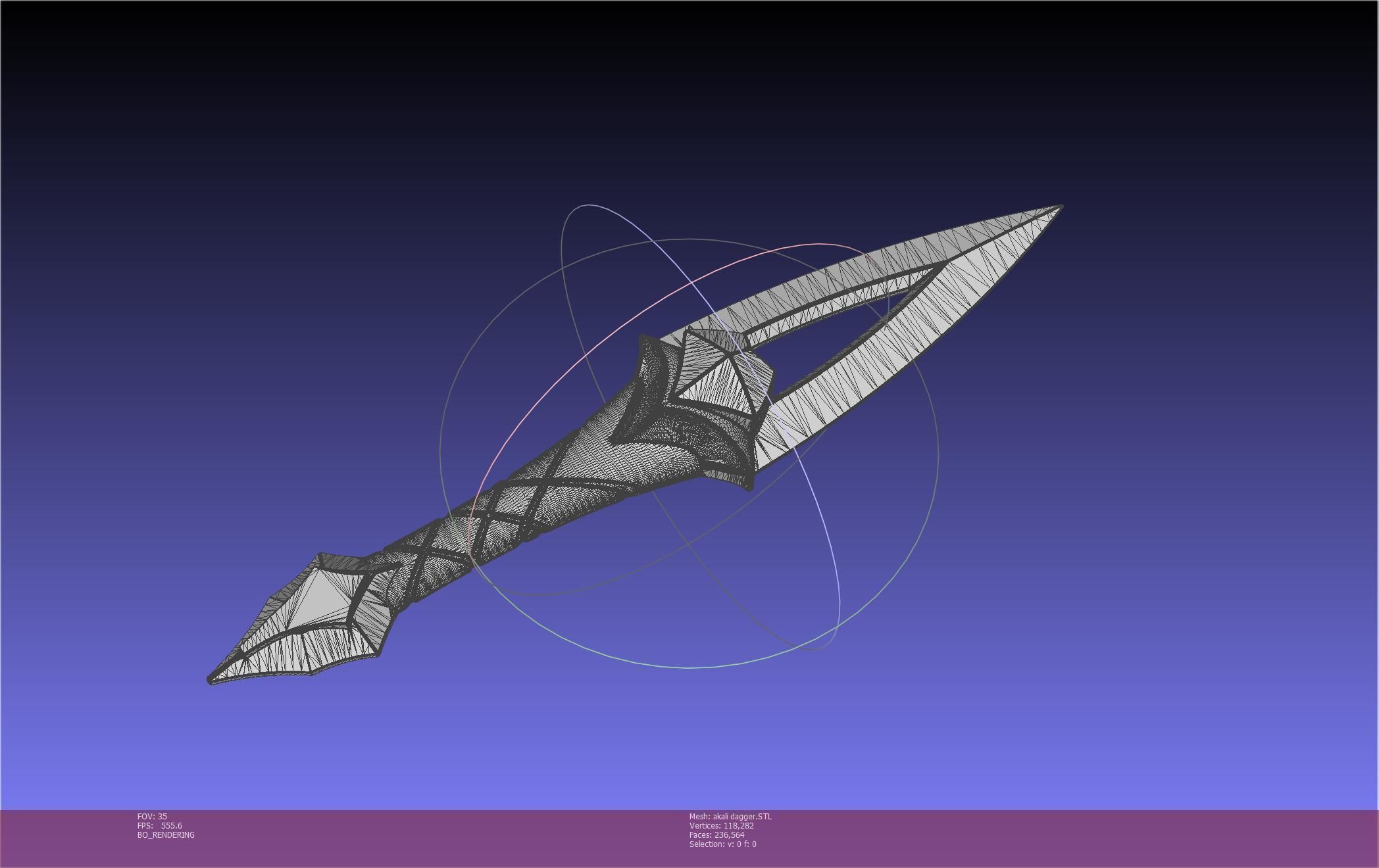 League Of Legends Akali Dagger Basic Printable Model 3D print model_93