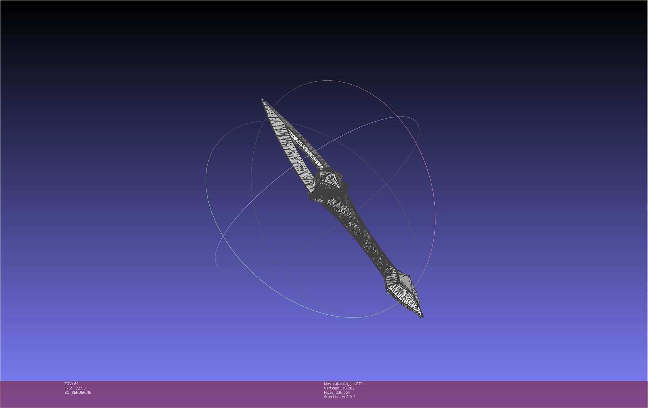 League Of Legends Akali Dagger Basic Printable Model 3D print model_89