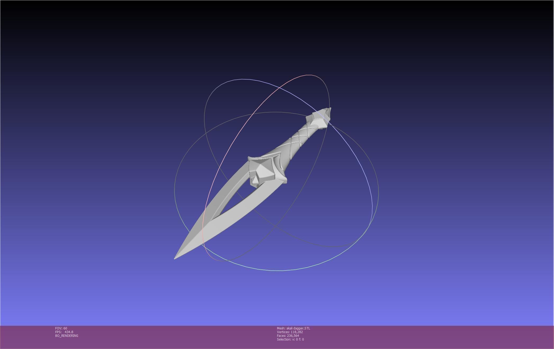 League Of Legends Akali Dagger Basic Printable Model 3D print model_33