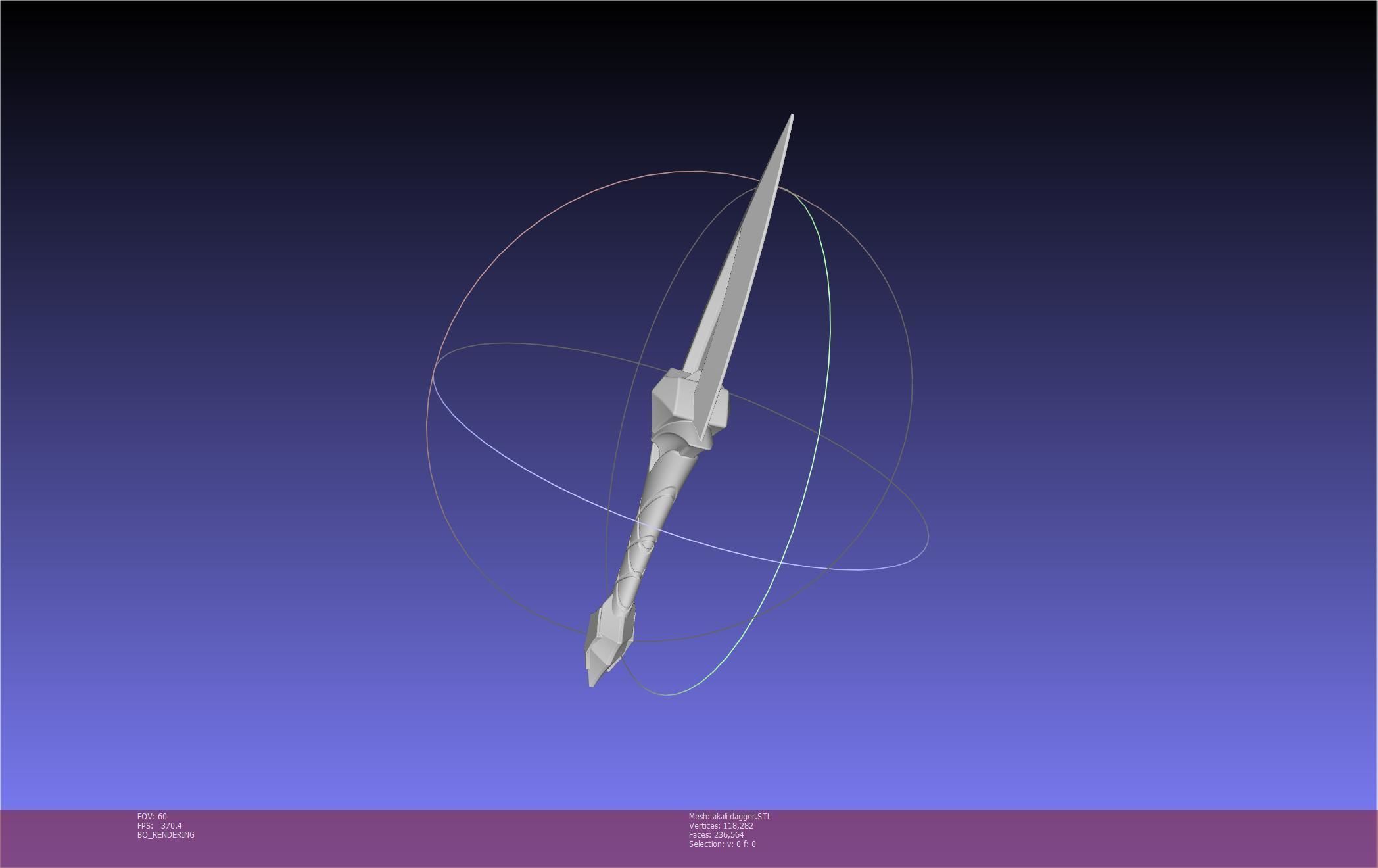 League Of Legends Akali Dagger Basic Printable Model 3D print model_47