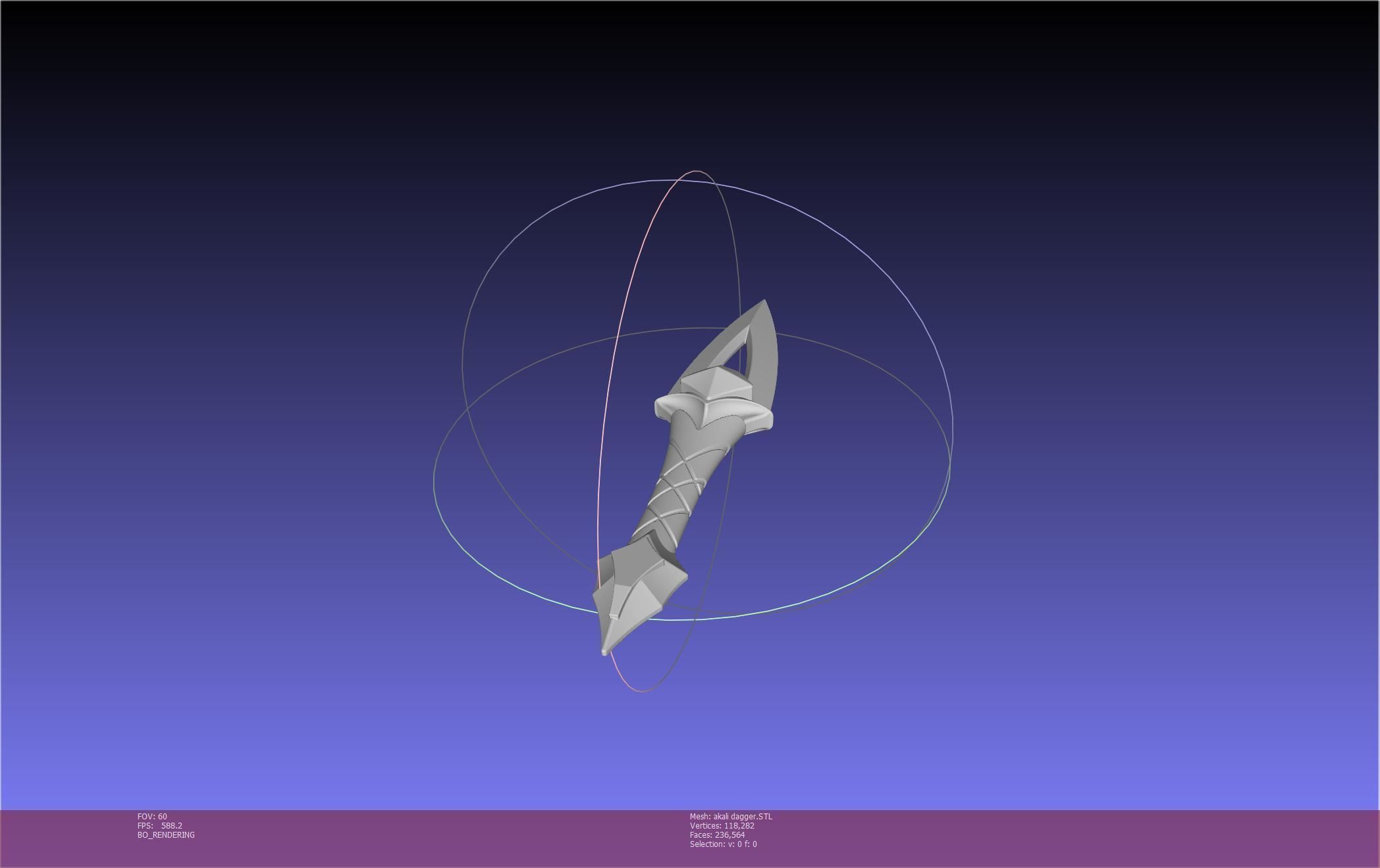 League Of Legends Akali Dagger Basic Printable Model 3D print model_31