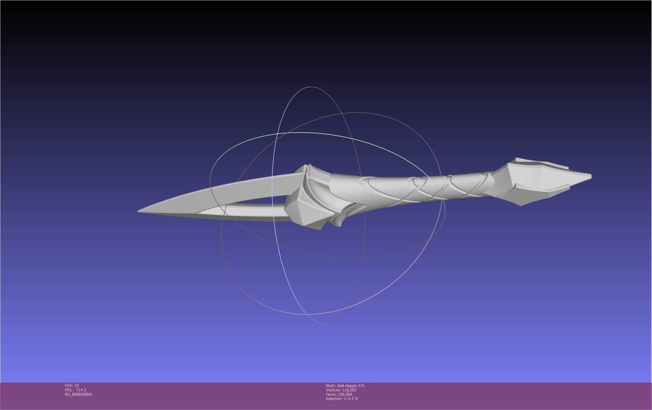 League Of Legends Akali Dagger Basic Printable Model 3D print model_125