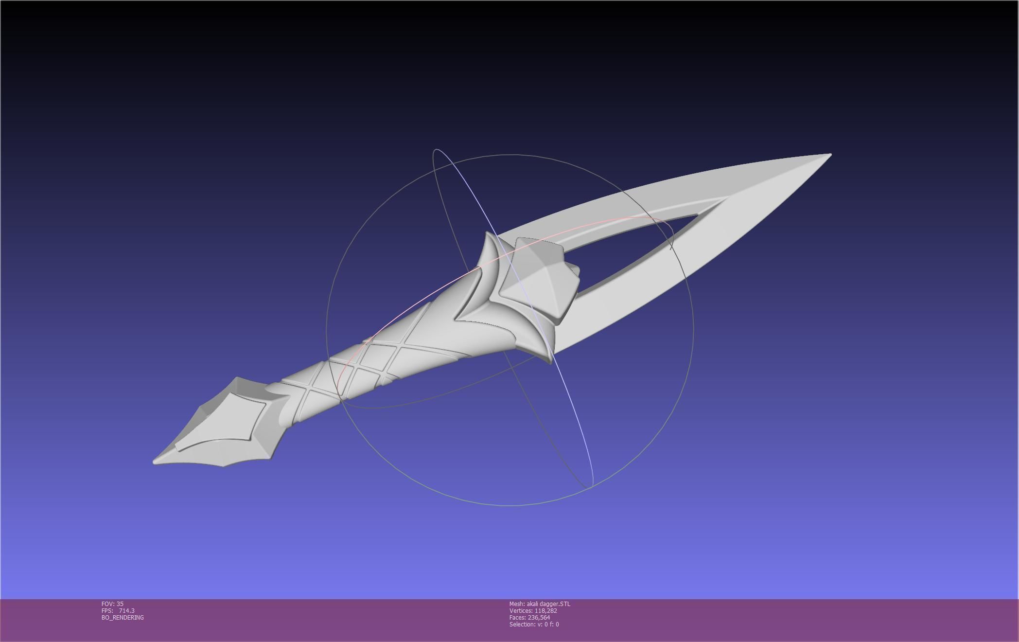 League Of Legends Akali Dagger Basic Printable Model 3D print model_94