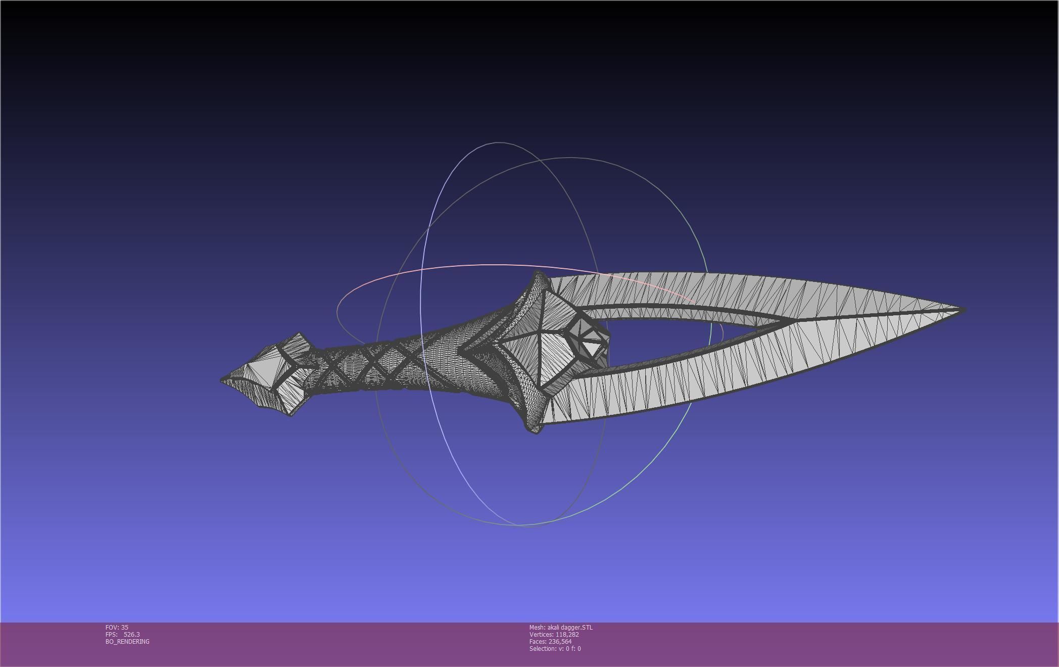 League Of Legends Akali Dagger Basic Printable Model 3D print model_114