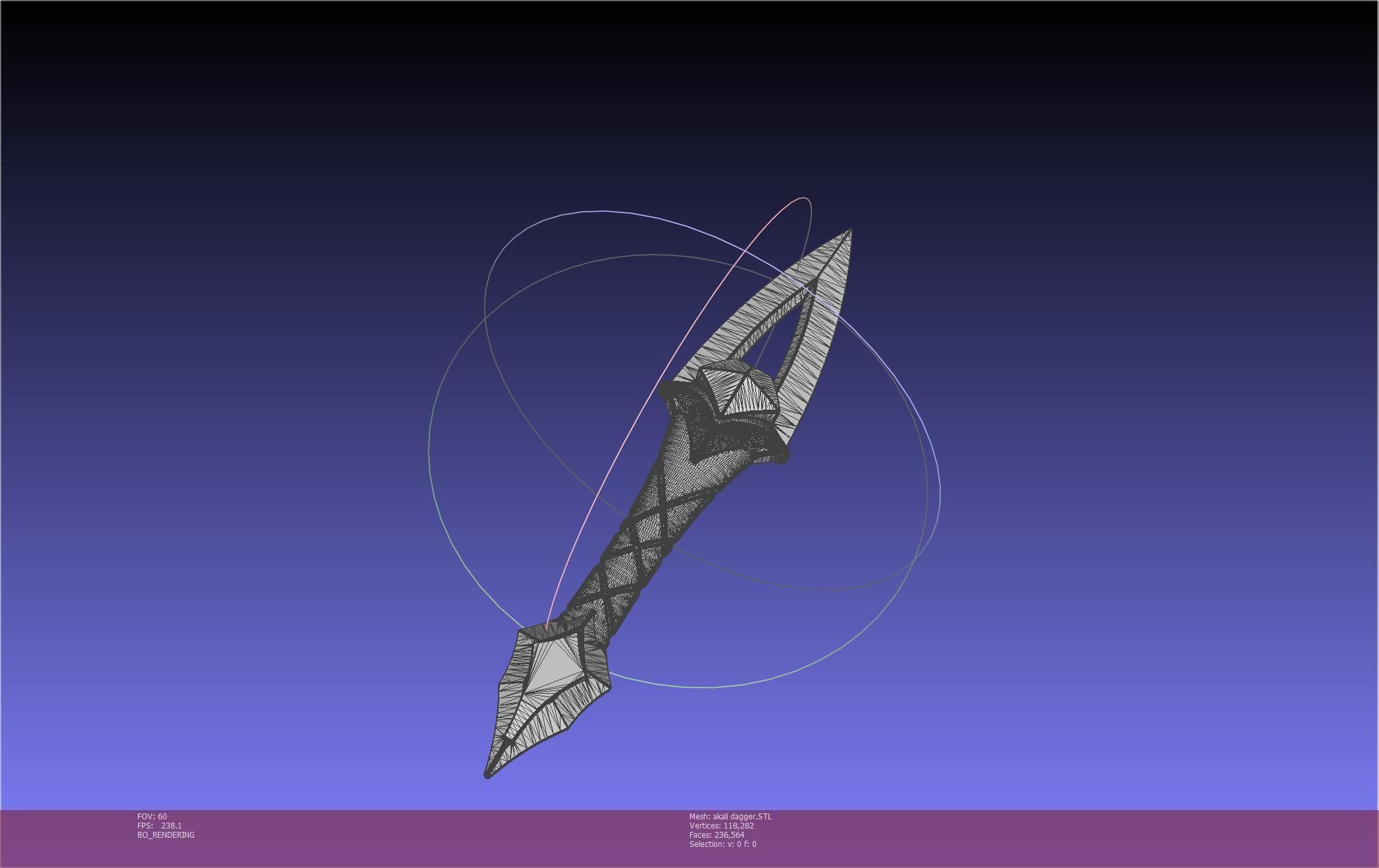 League Of Legends Akali Dagger Basic Printable Model 3D print model_92