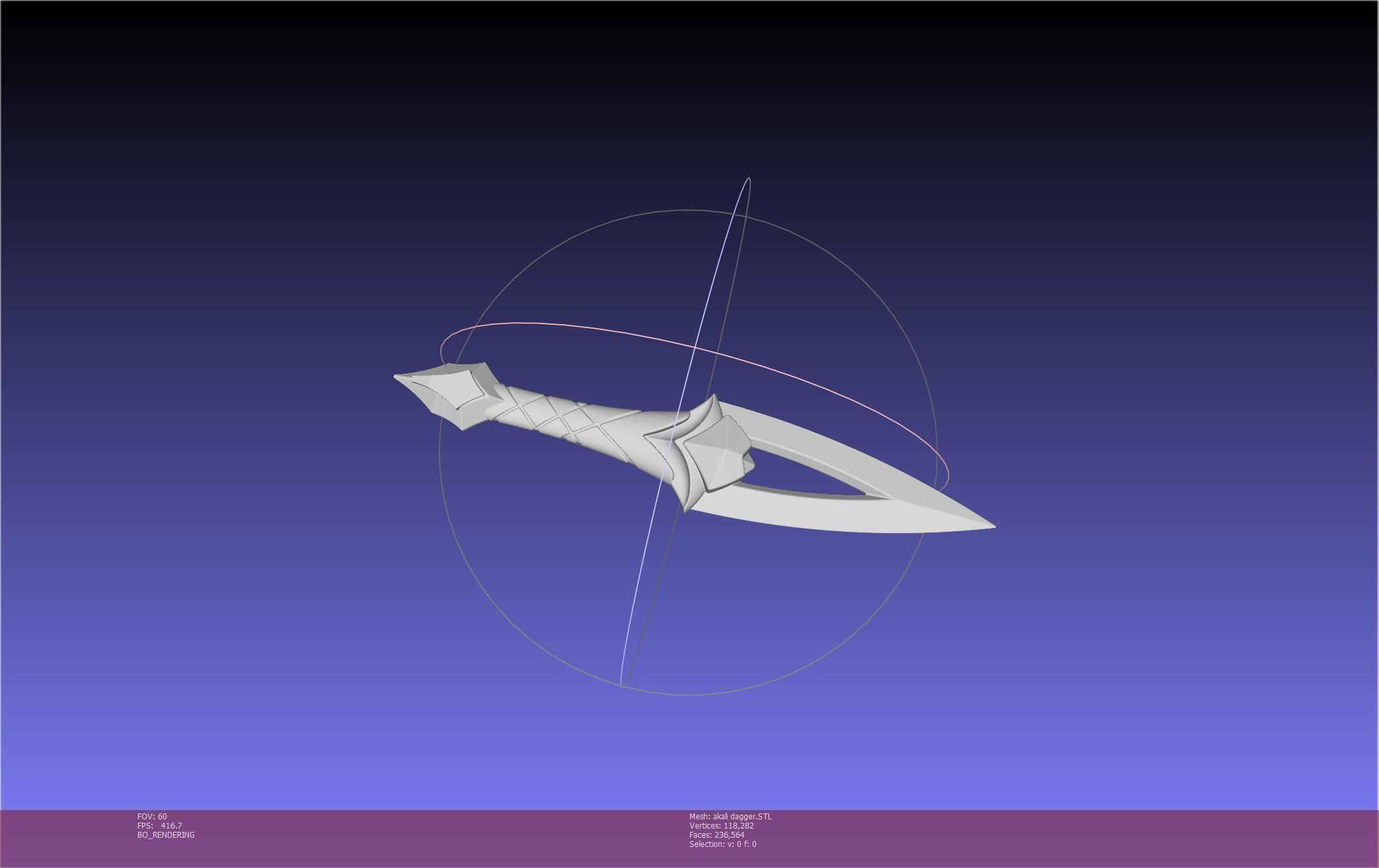 League Of Legends Akali Dagger Basic Printable Model 3D print model_10