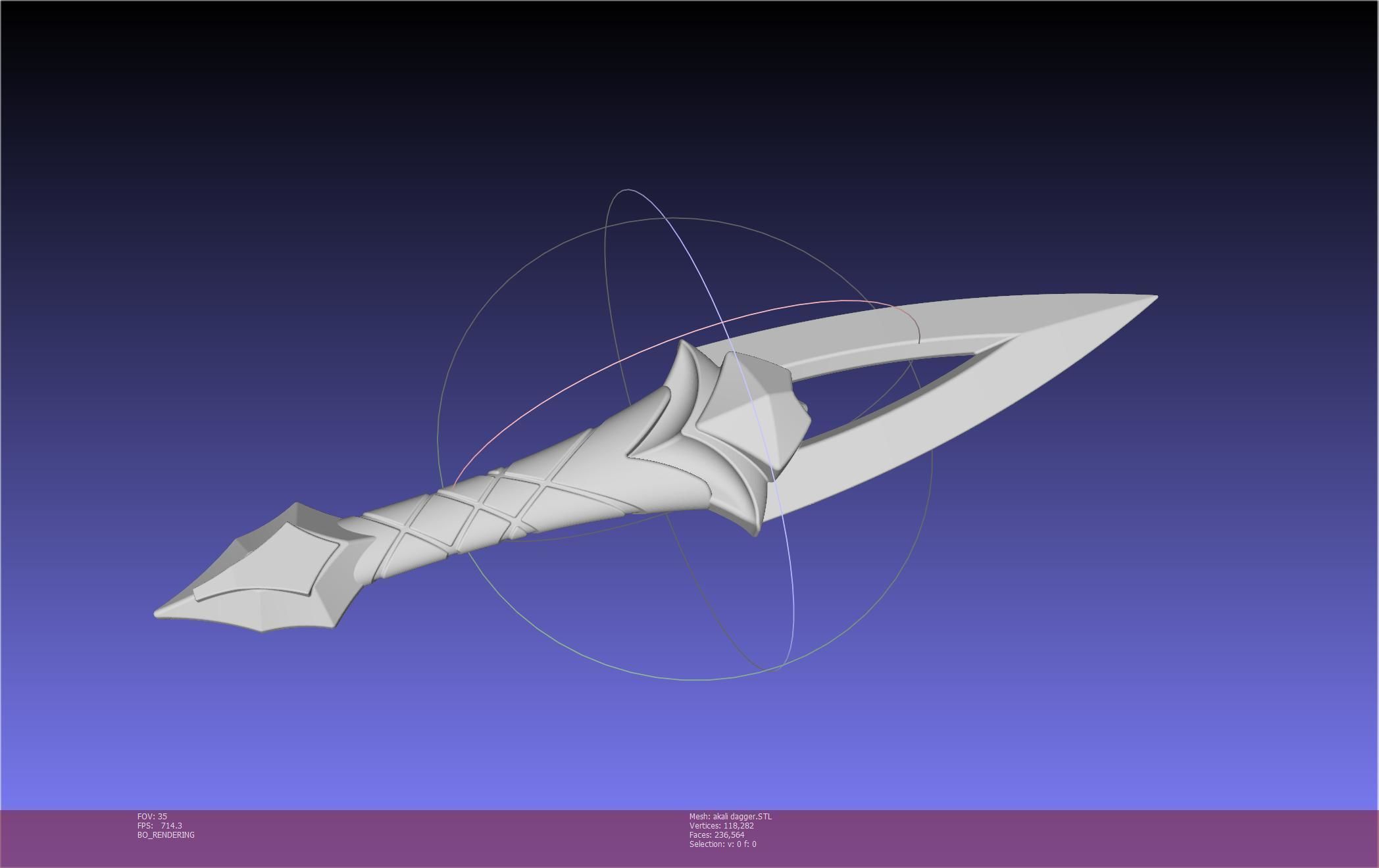 League Of Legends Akali Dagger Basic Printable Model 3D print model_129