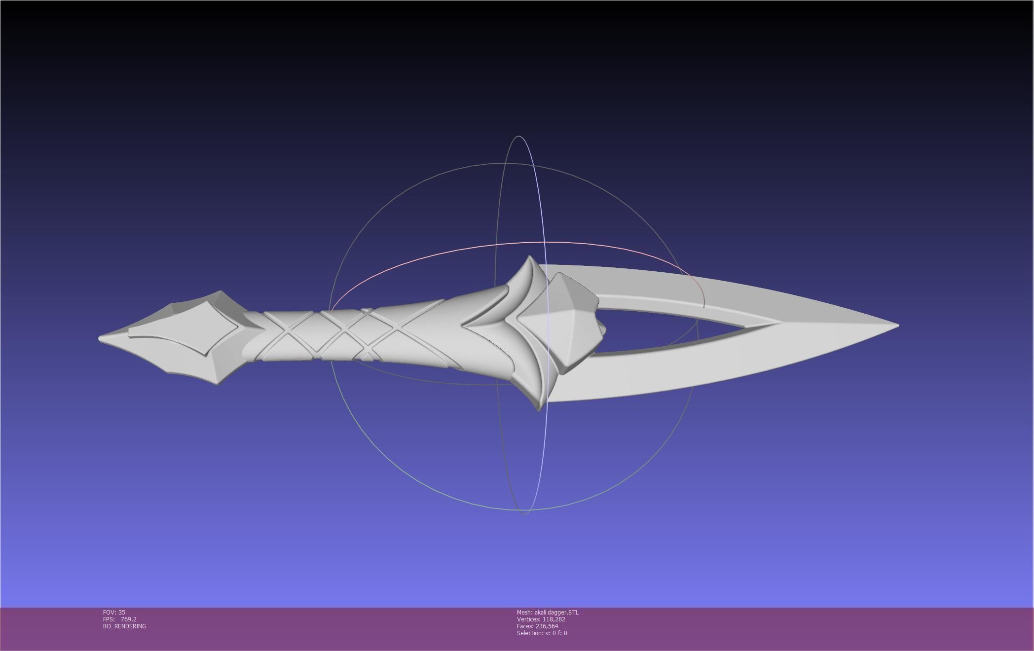 League Of Legends Akali Dagger Basic Printable Model 3D print model_134