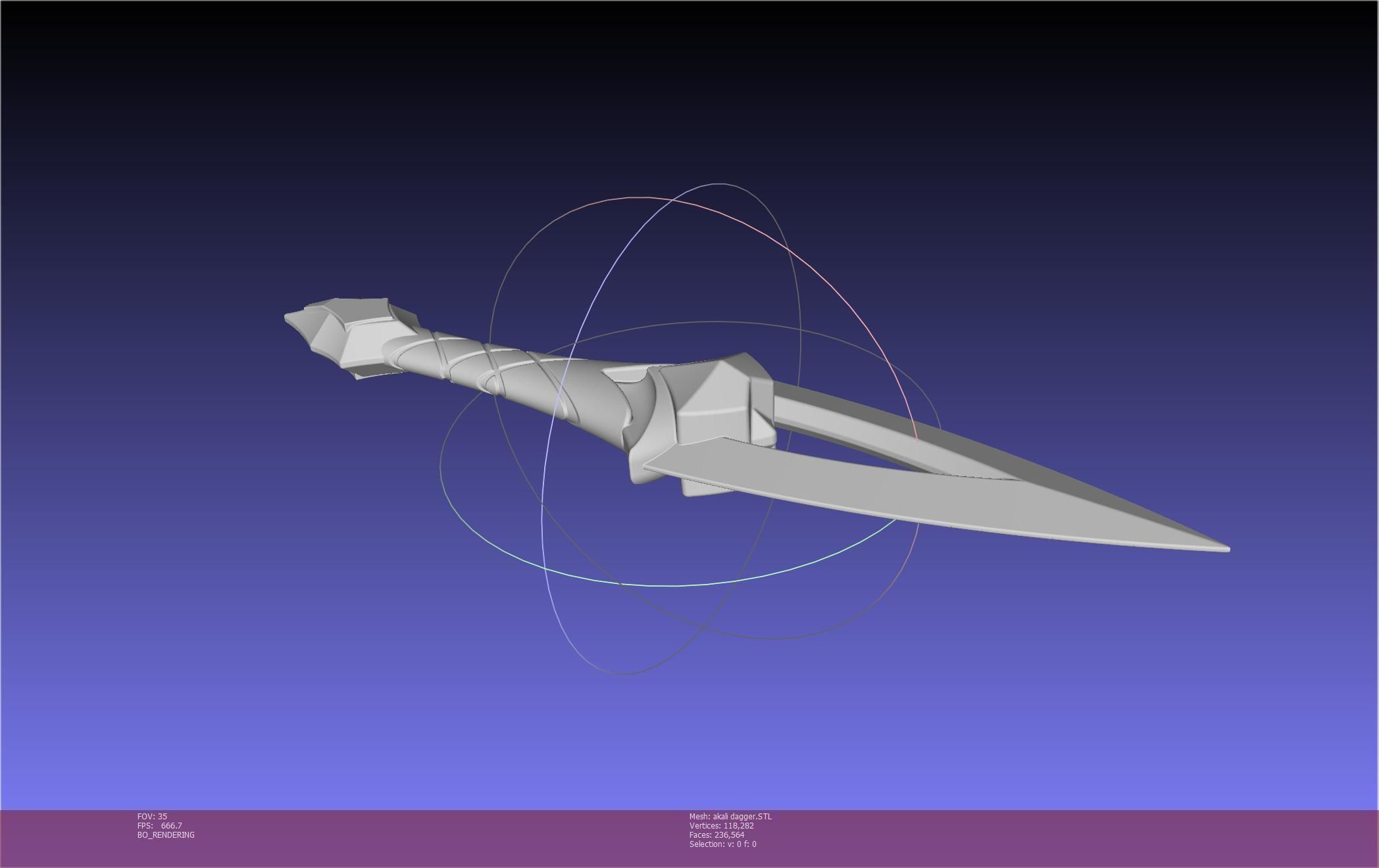 League Of Legends Akali Dagger Basic Printable Model 3D print model_131