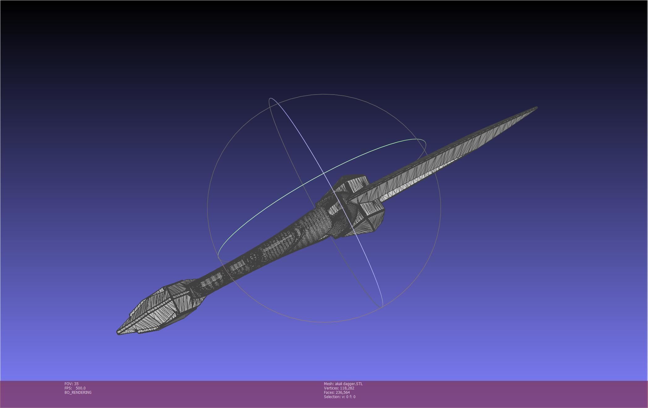 League Of Legends Akali Dagger Basic Printable Model 3D print model_86