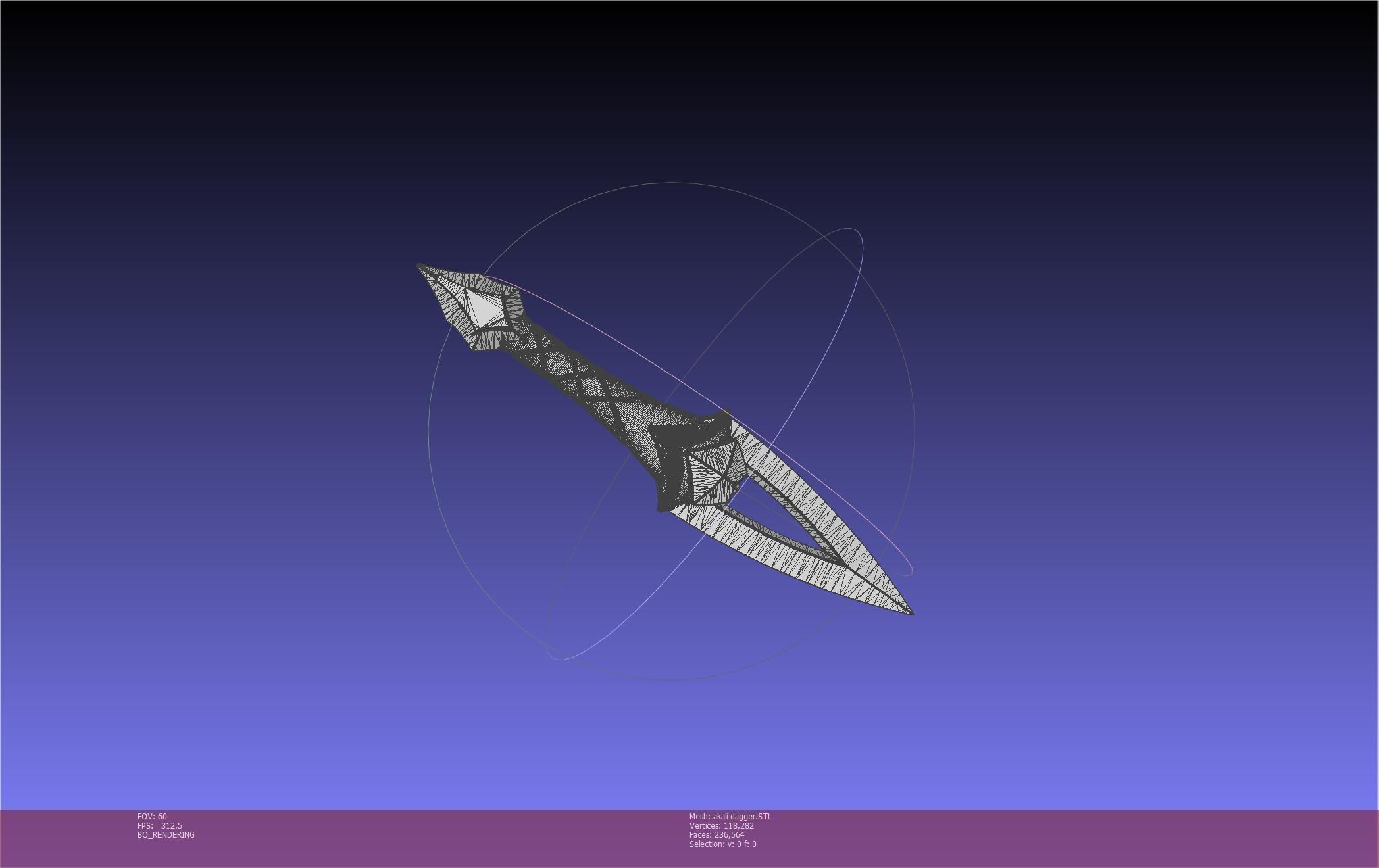 League Of Legends Akali Dagger Basic Printable Model 3D print model_84