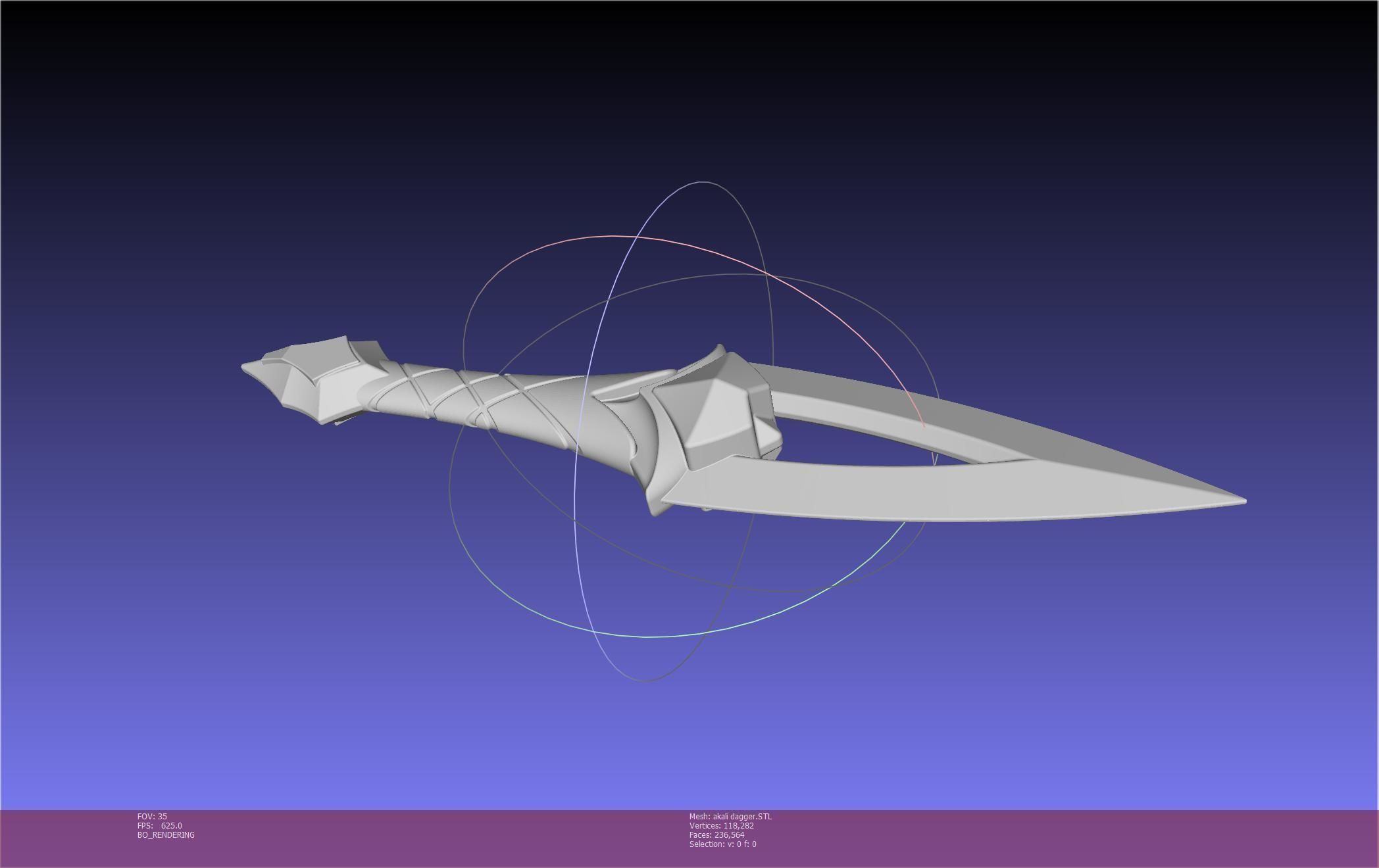 League Of Legends Akali Dagger Basic Printable Model 3D print model_133