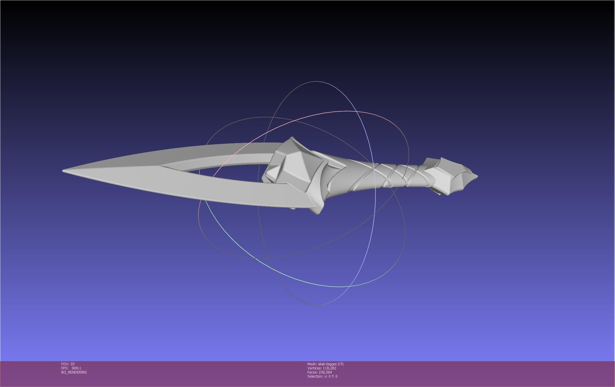 League Of Legends Akali Dagger Basic Printable Model 3D print model_136