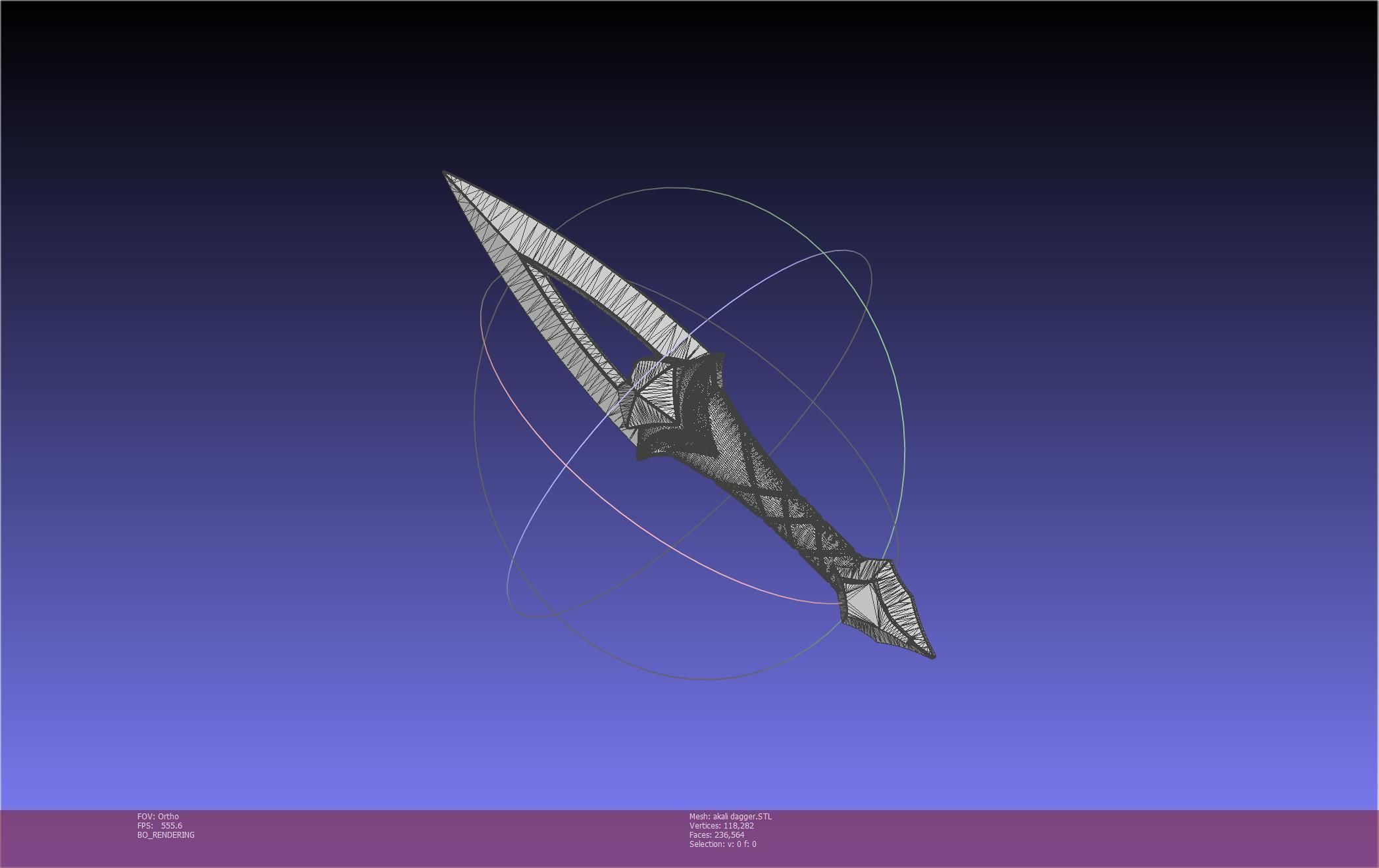 League Of Legends Akali Dagger Basic Printable Model 3D print model_109