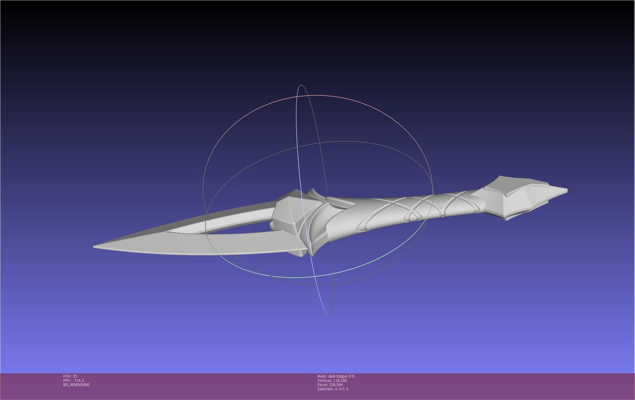 League Of Legends Akali Dagger Basic Printable Model 3D print model_139