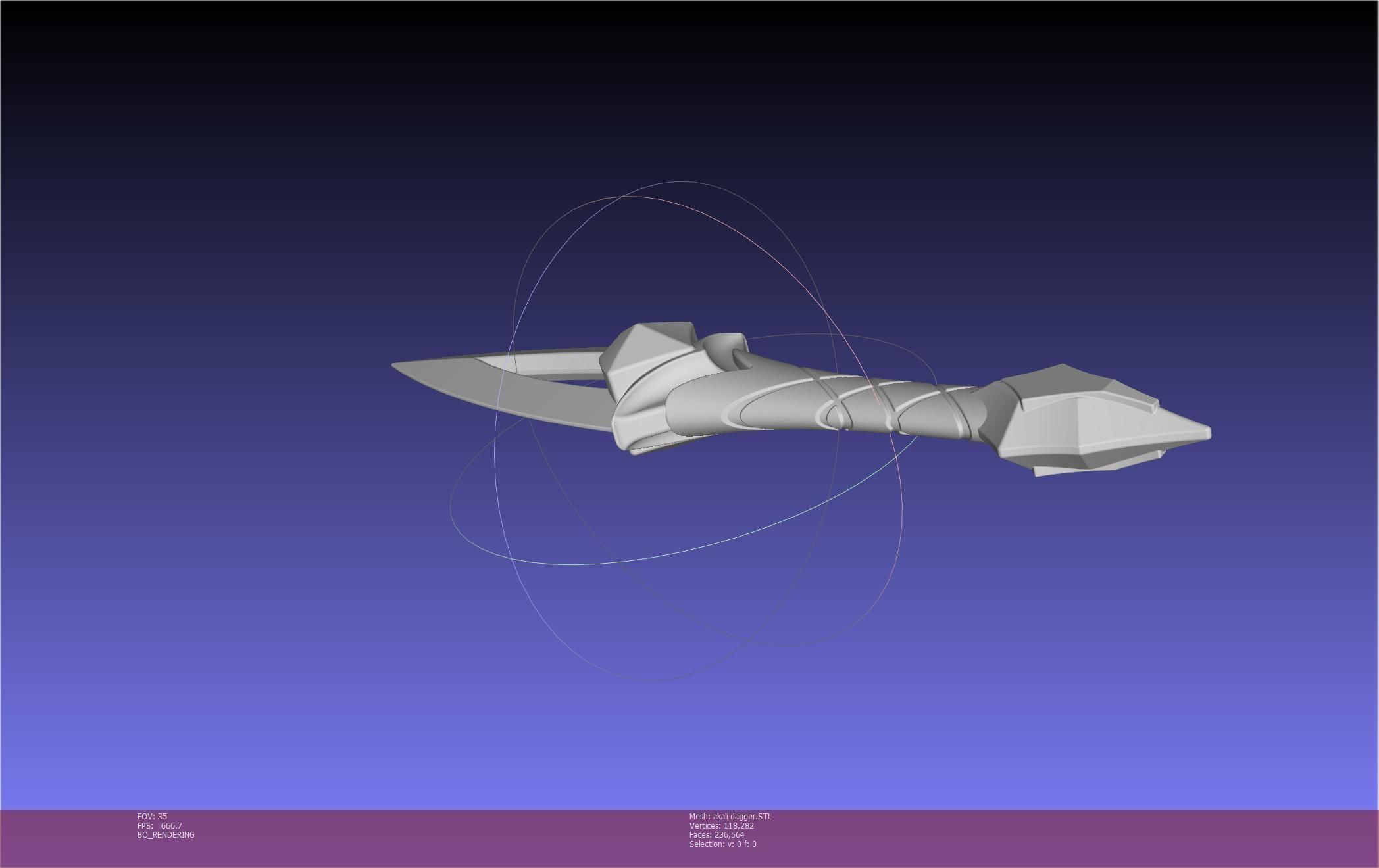 League Of Legends Akali Dagger Basic Printable Model 3D print model_126