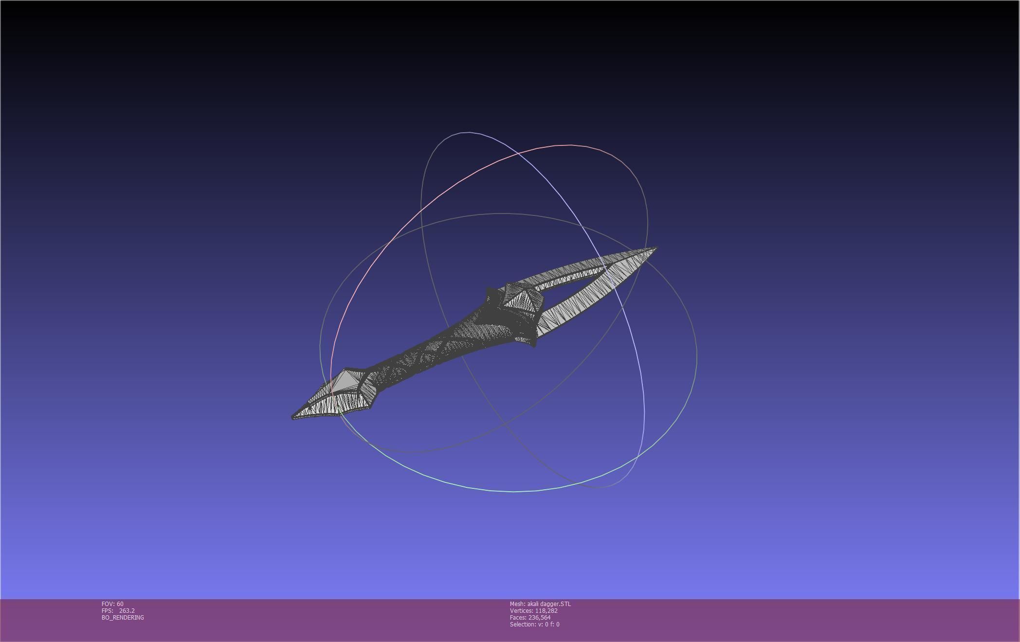 League Of Legends Akali Dagger Basic Printable Model 3D print model_82