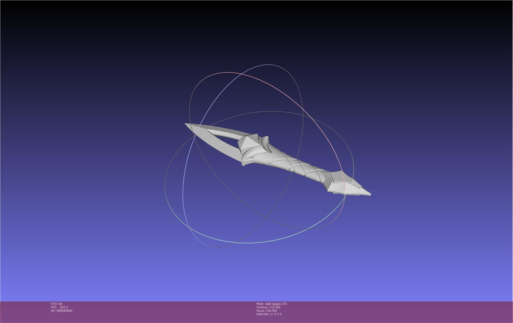 League Of Legends Akali Dagger Basic Printable Model 3D print model_49