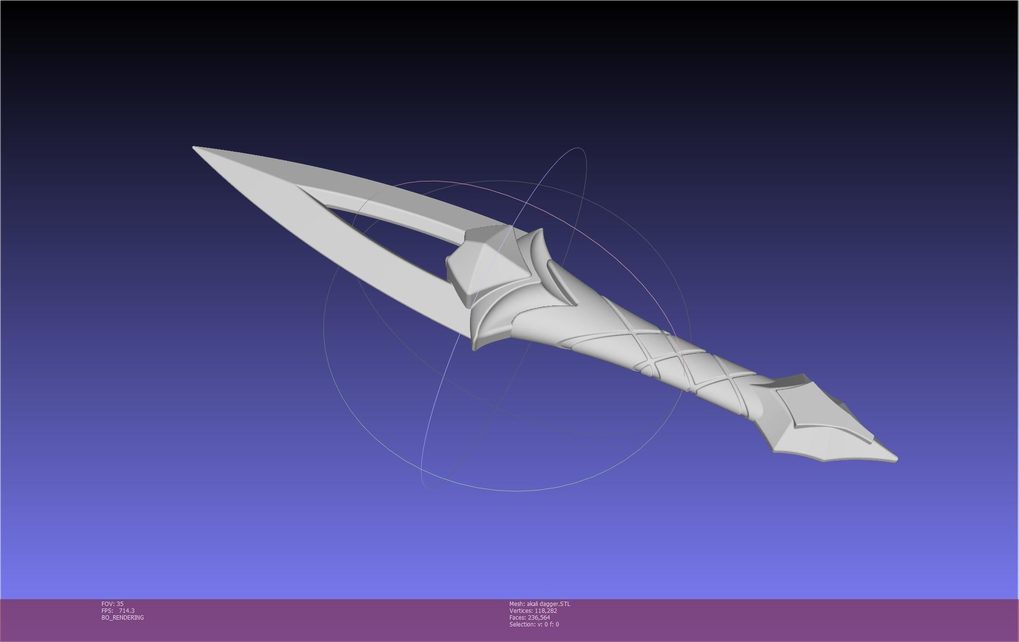League Of Legends Akali Dagger Basic Printable Model 3D print model_137