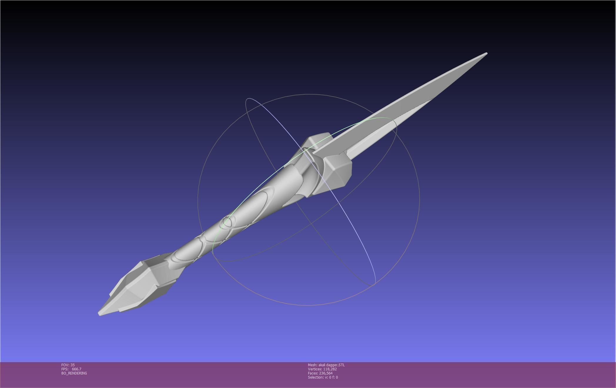 League Of Legends Akali Dagger Basic Printable Model 3D print model_124