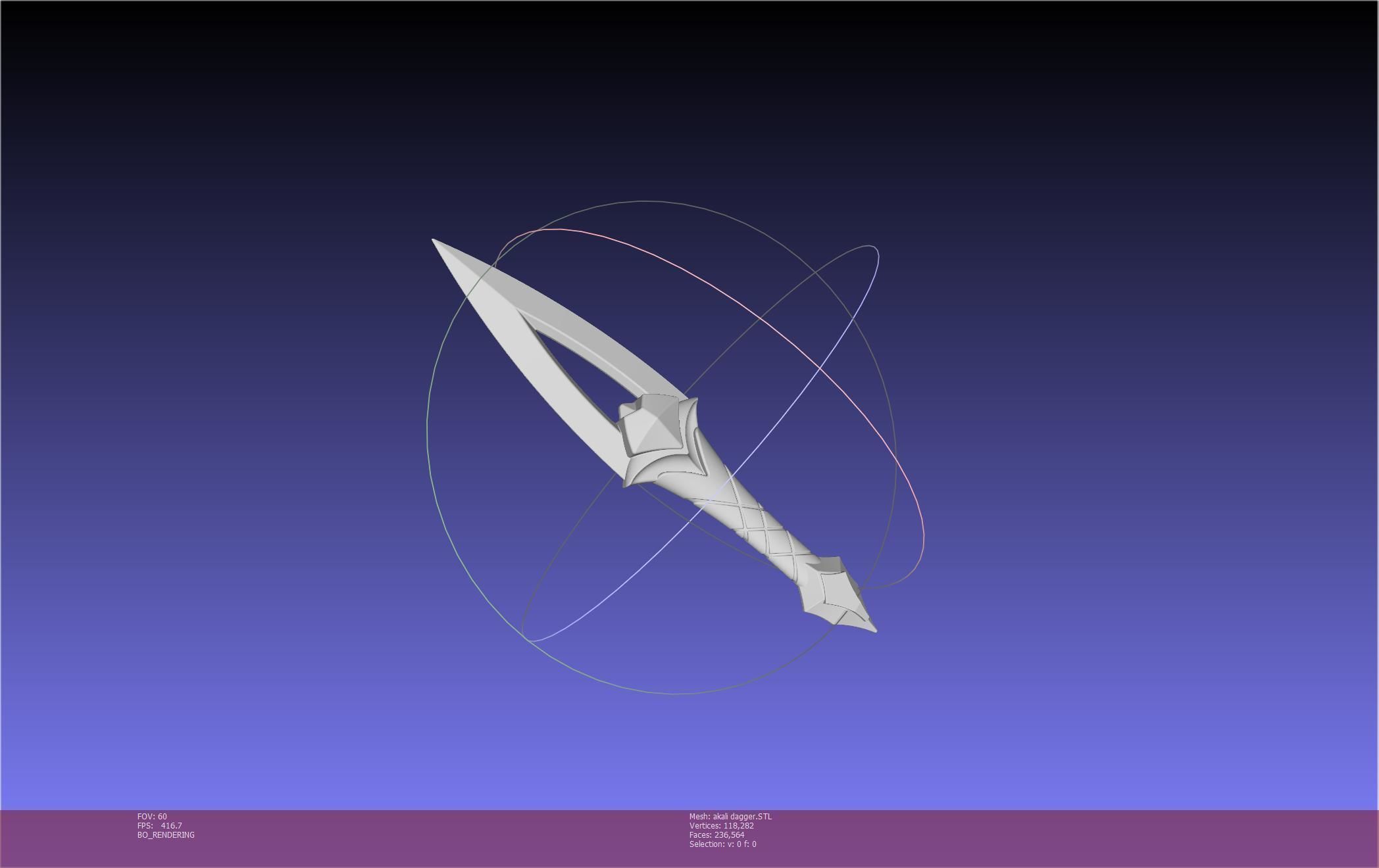 League Of Legends Akali Dagger Basic Printable Model 3D print model_55