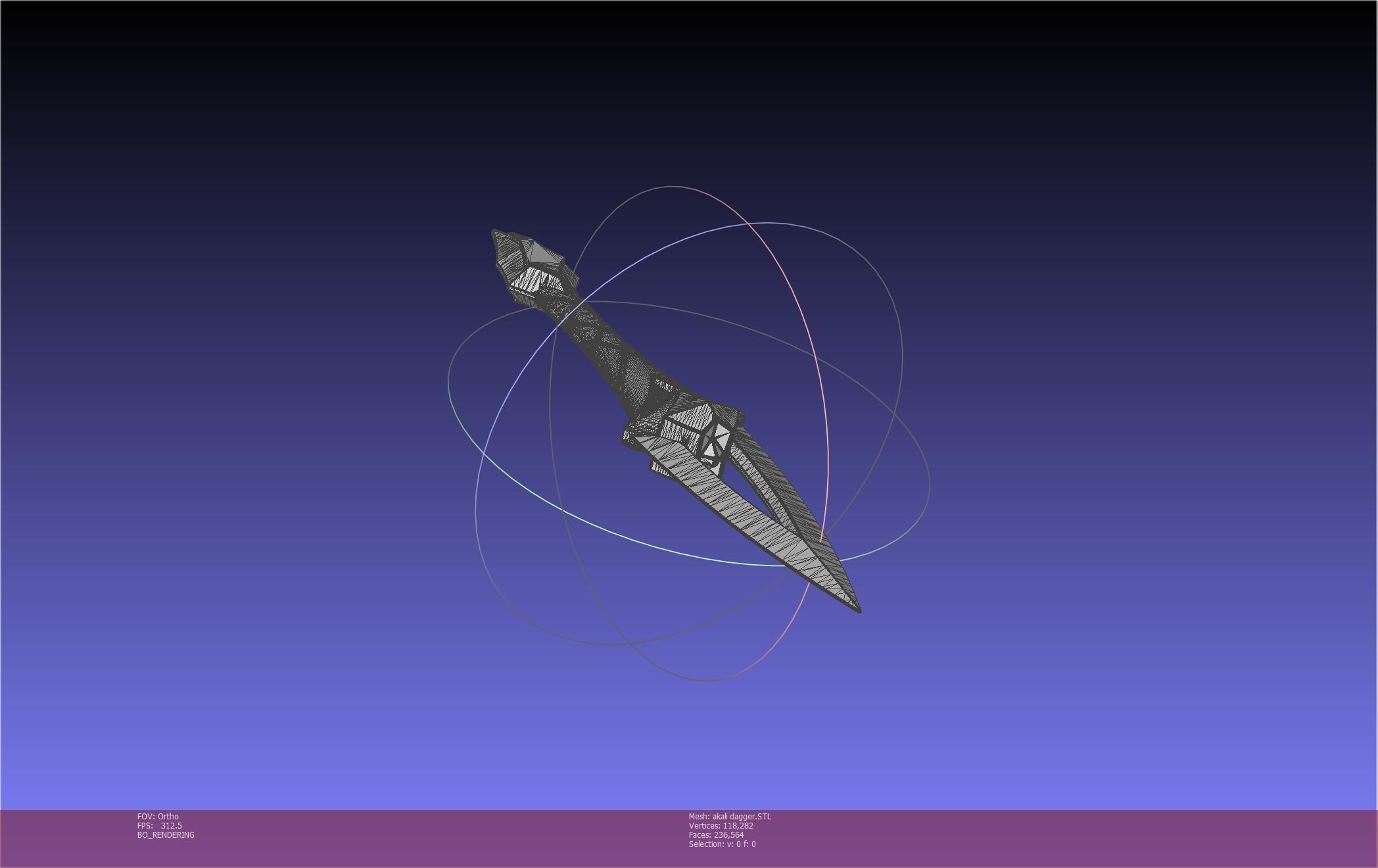 League Of Legends Akali Dagger Basic Printable Model 3D print model_105