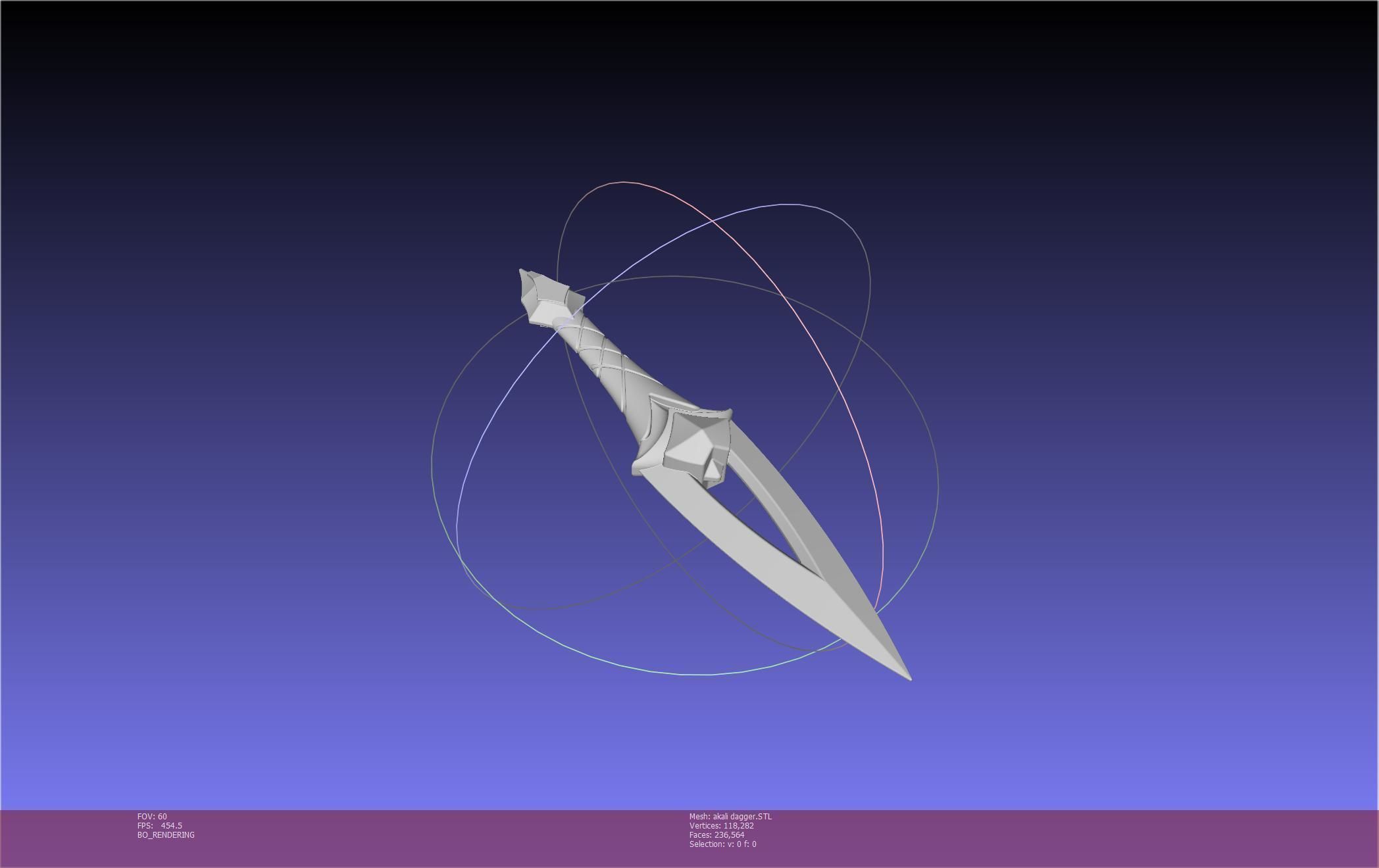 League Of Legends Akali Dagger Basic Printable Model 3D print model_34