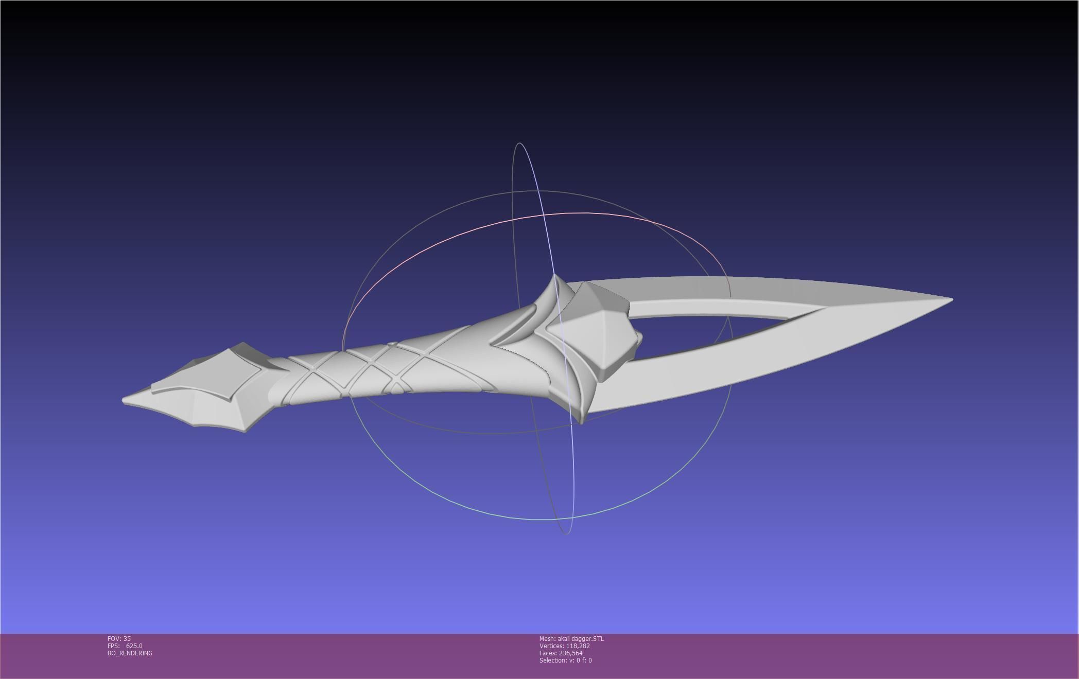 League Of Legends Akali Dagger Basic Printable Model 3D print model_121