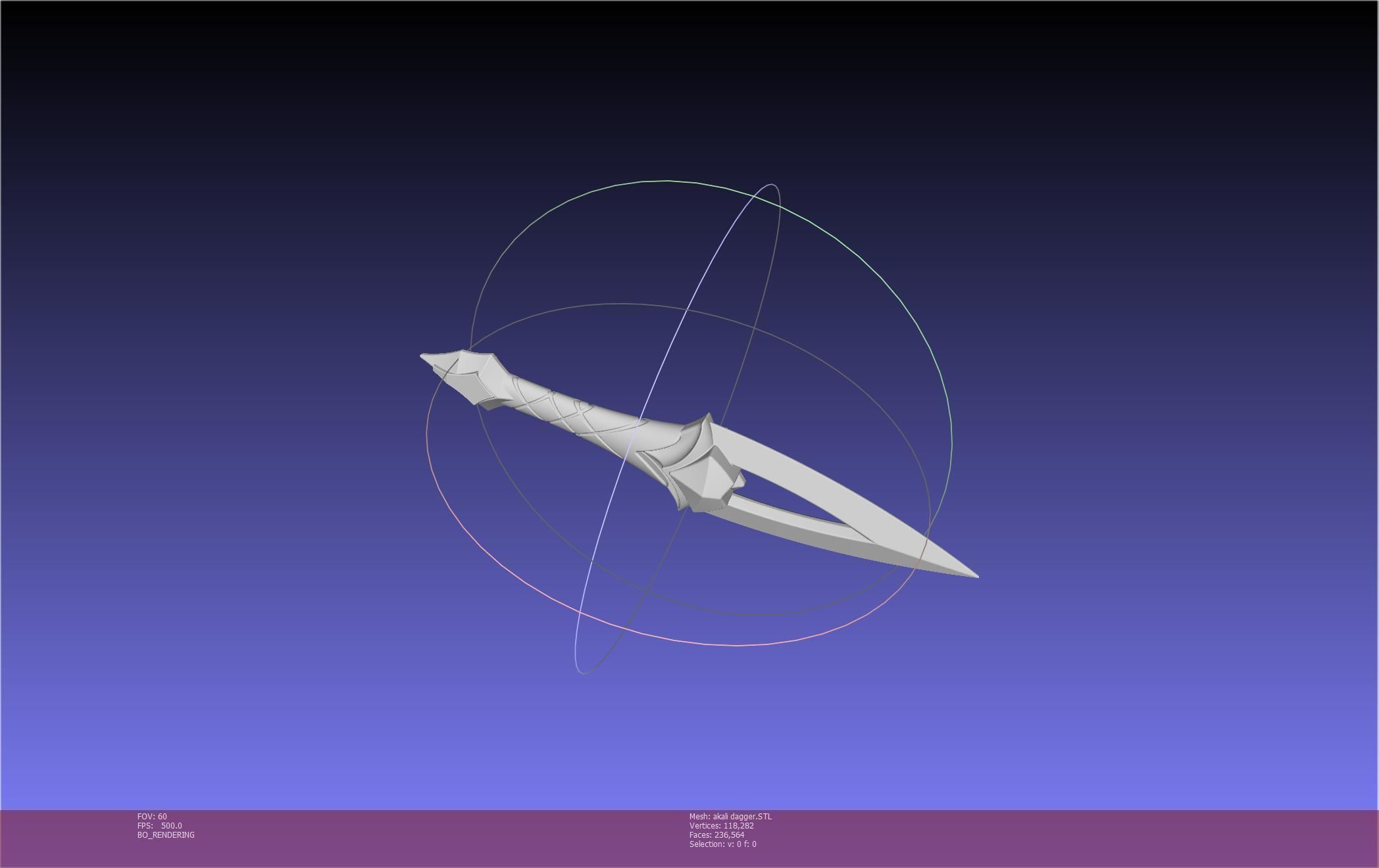 League Of Legends Akali Dagger Basic Printable Model 3D print model_20