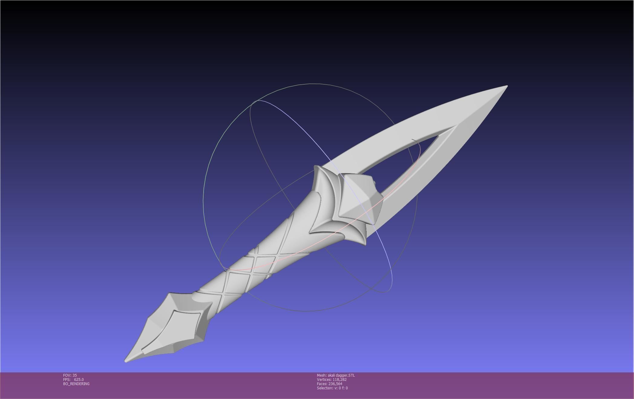 League Of Legends Akali Dagger Basic Printable Model 3D print model_122
