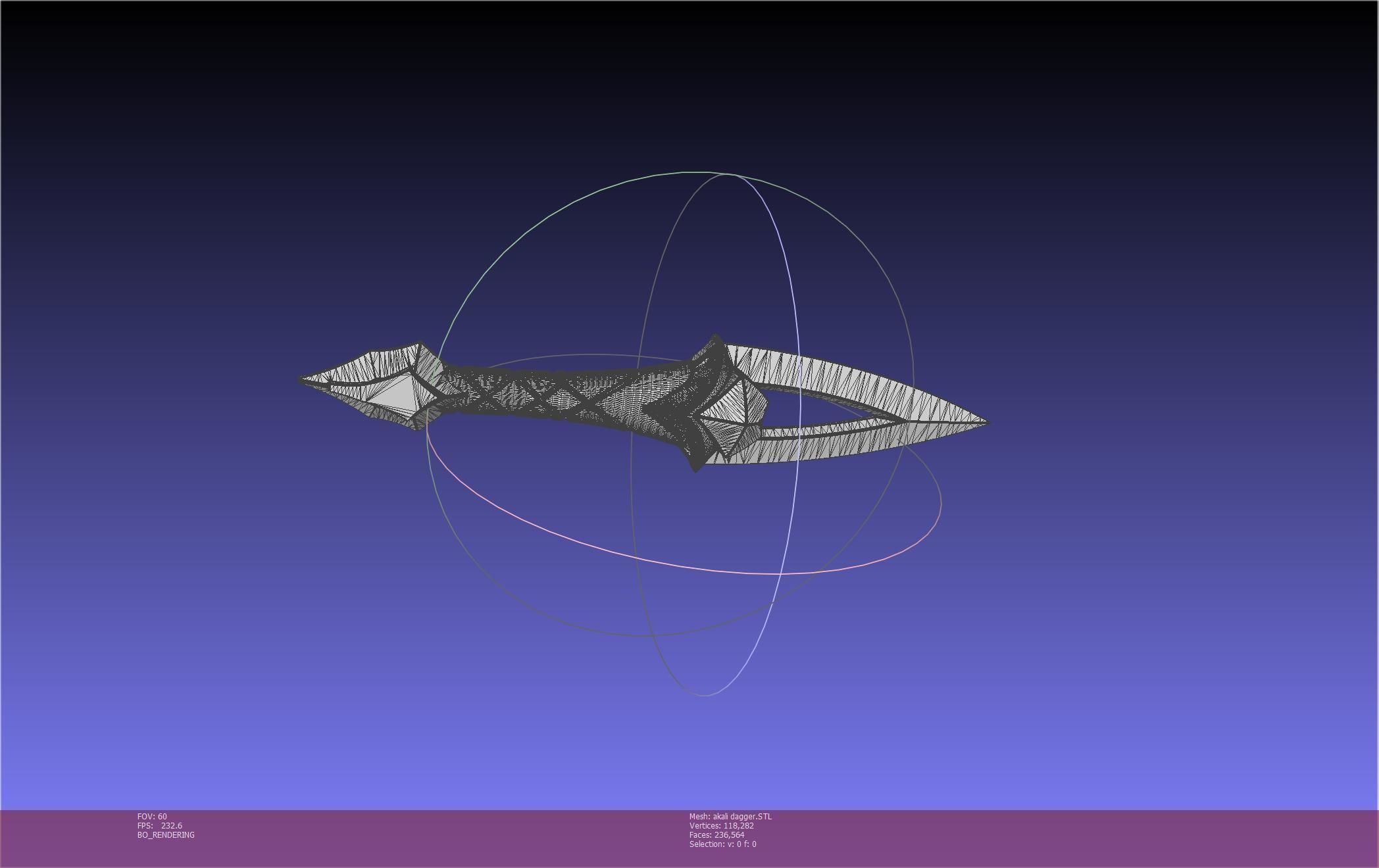 League Of Legends Akali Dagger Basic Printable Model 3D print model_100