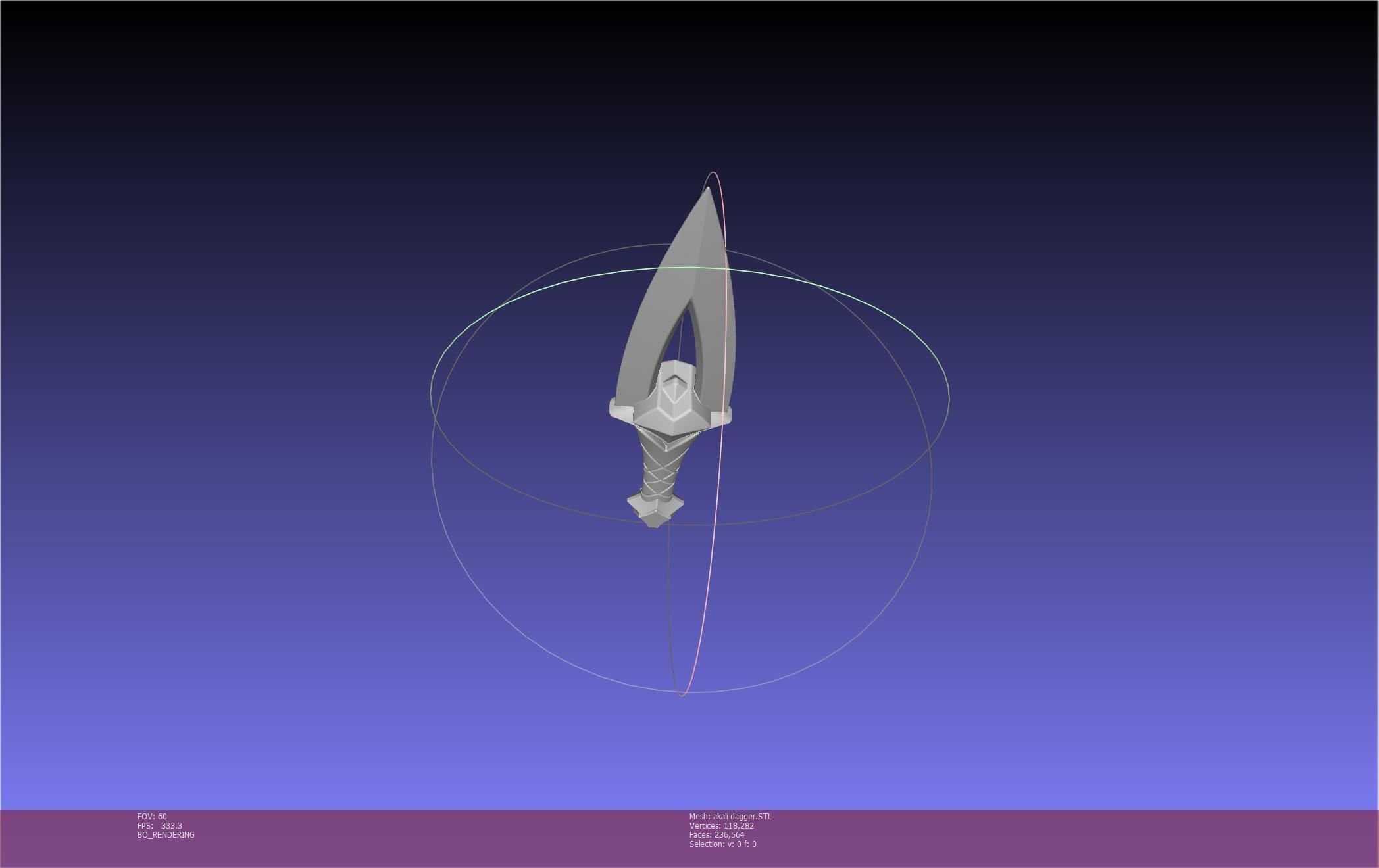 League Of Legends Akali Dagger Basic Printable Model 3D print model_59