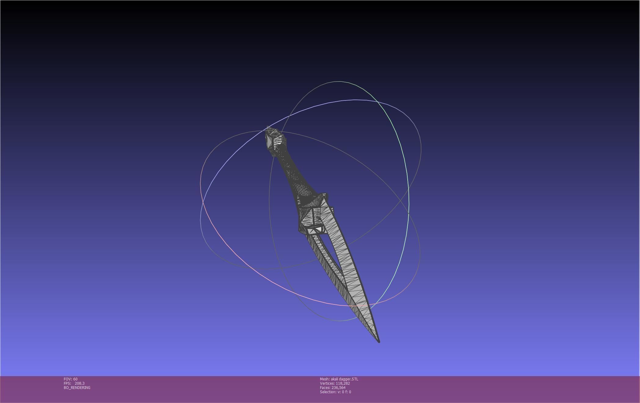 League Of Legends Akali Dagger Basic Printable Model 3D print model_88