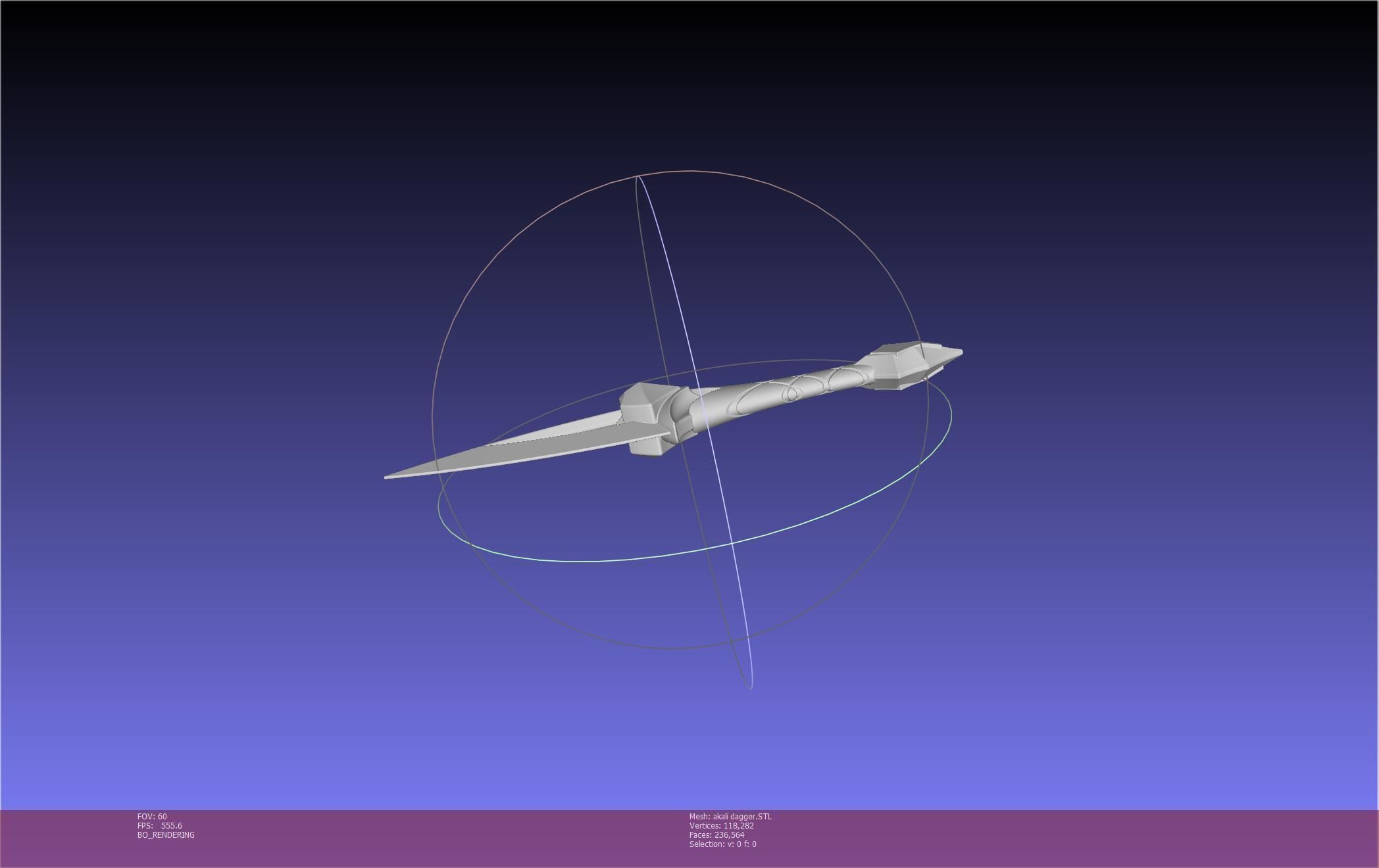 League Of Legends Akali Dagger Basic Printable Model 3D print model_37