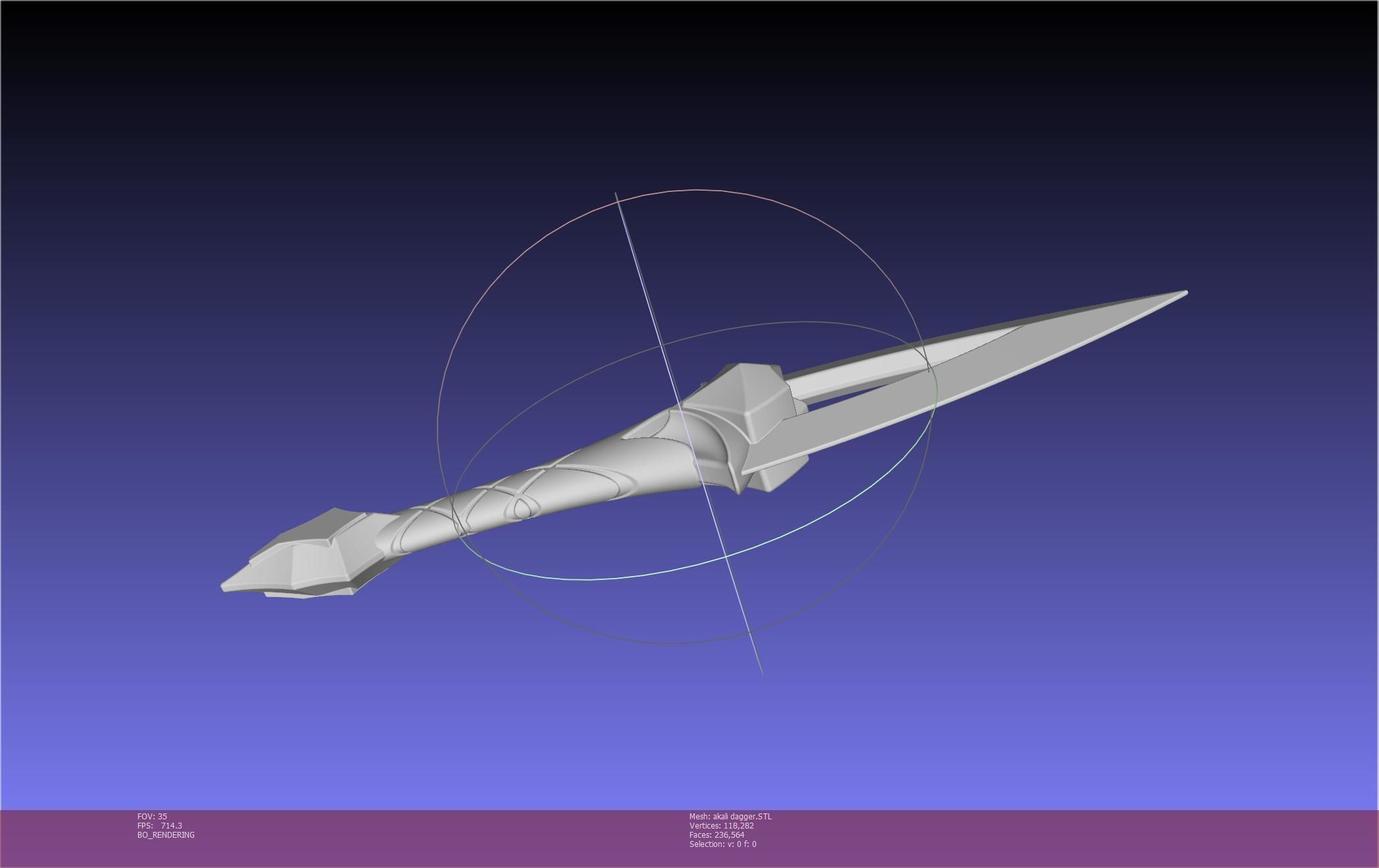 League Of Legends Akali Dagger Basic Printable Model 3D print model_123