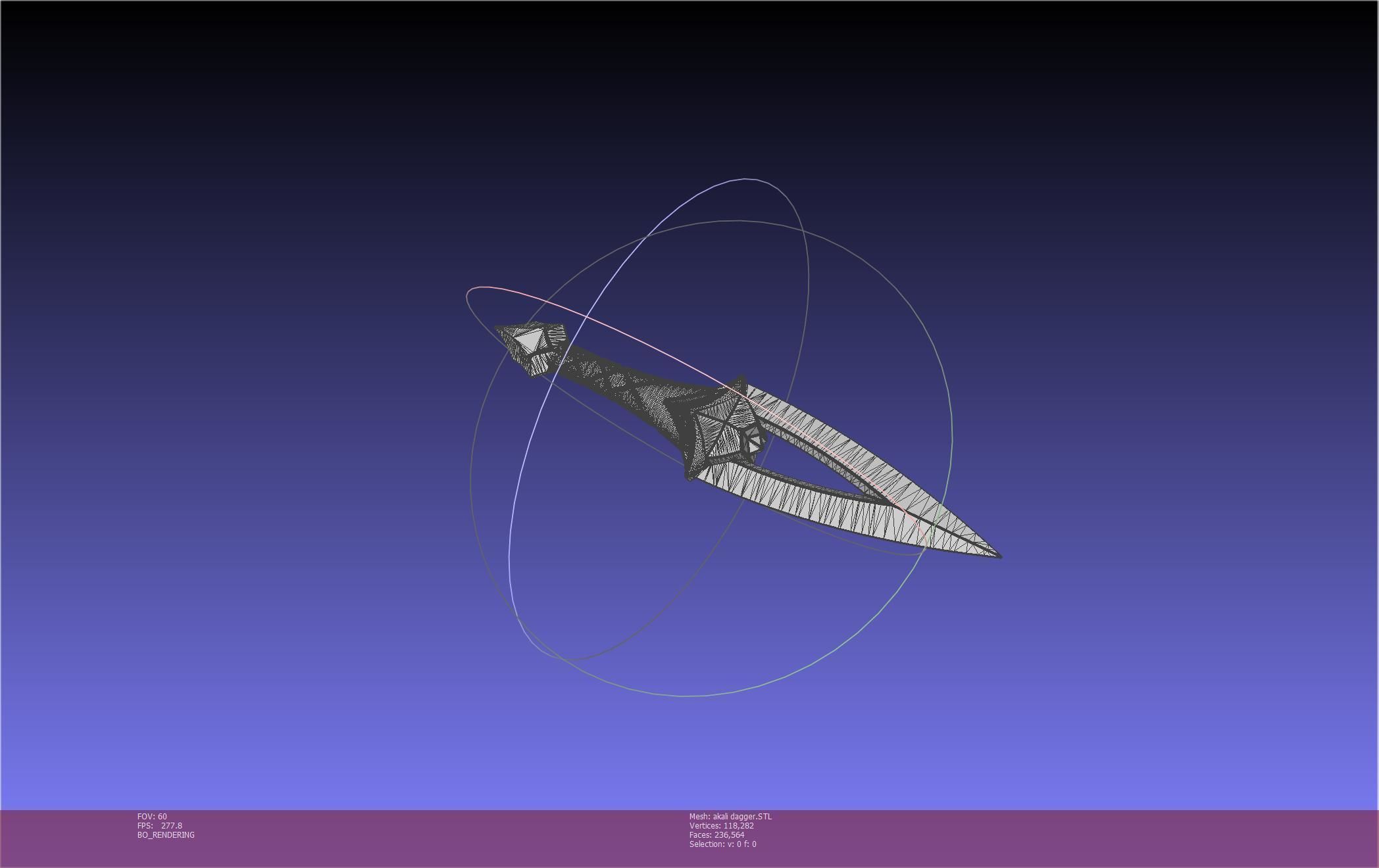 League Of Legends Akali Dagger Basic Printable Model 3D print model_79