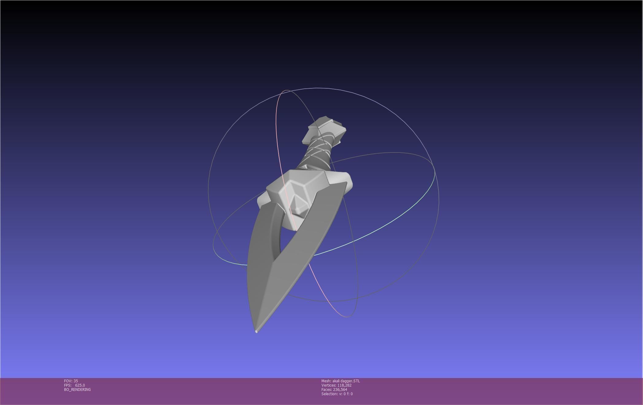 League Of Legends Akali Dagger Basic Printable Model 3D print model_132