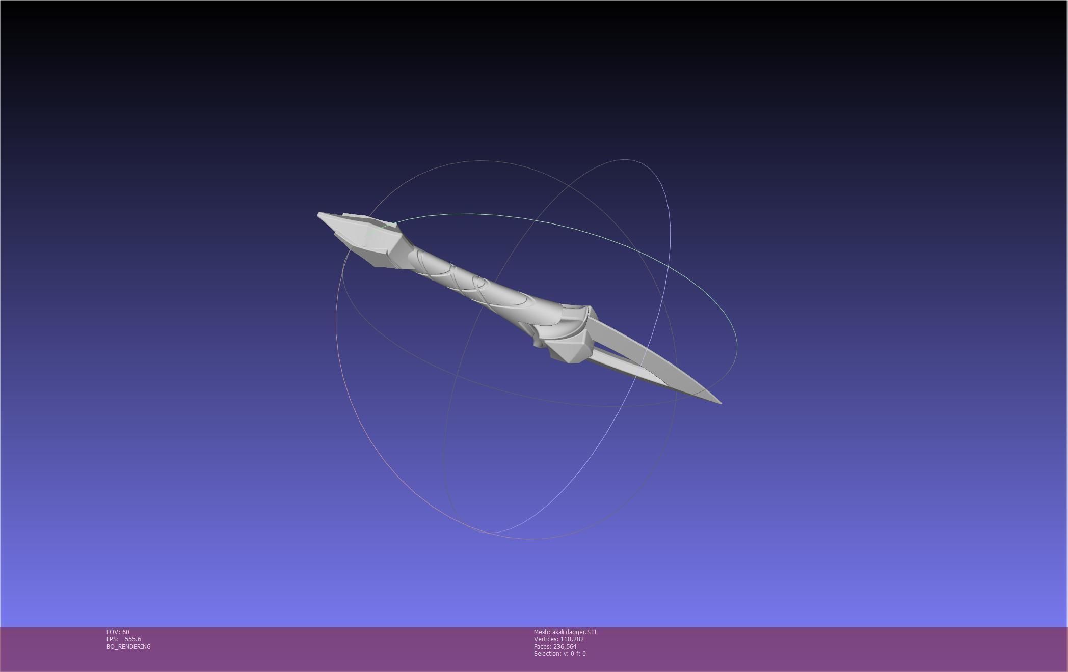 League Of Legends Akali Dagger Basic Printable Model 3D print model_7