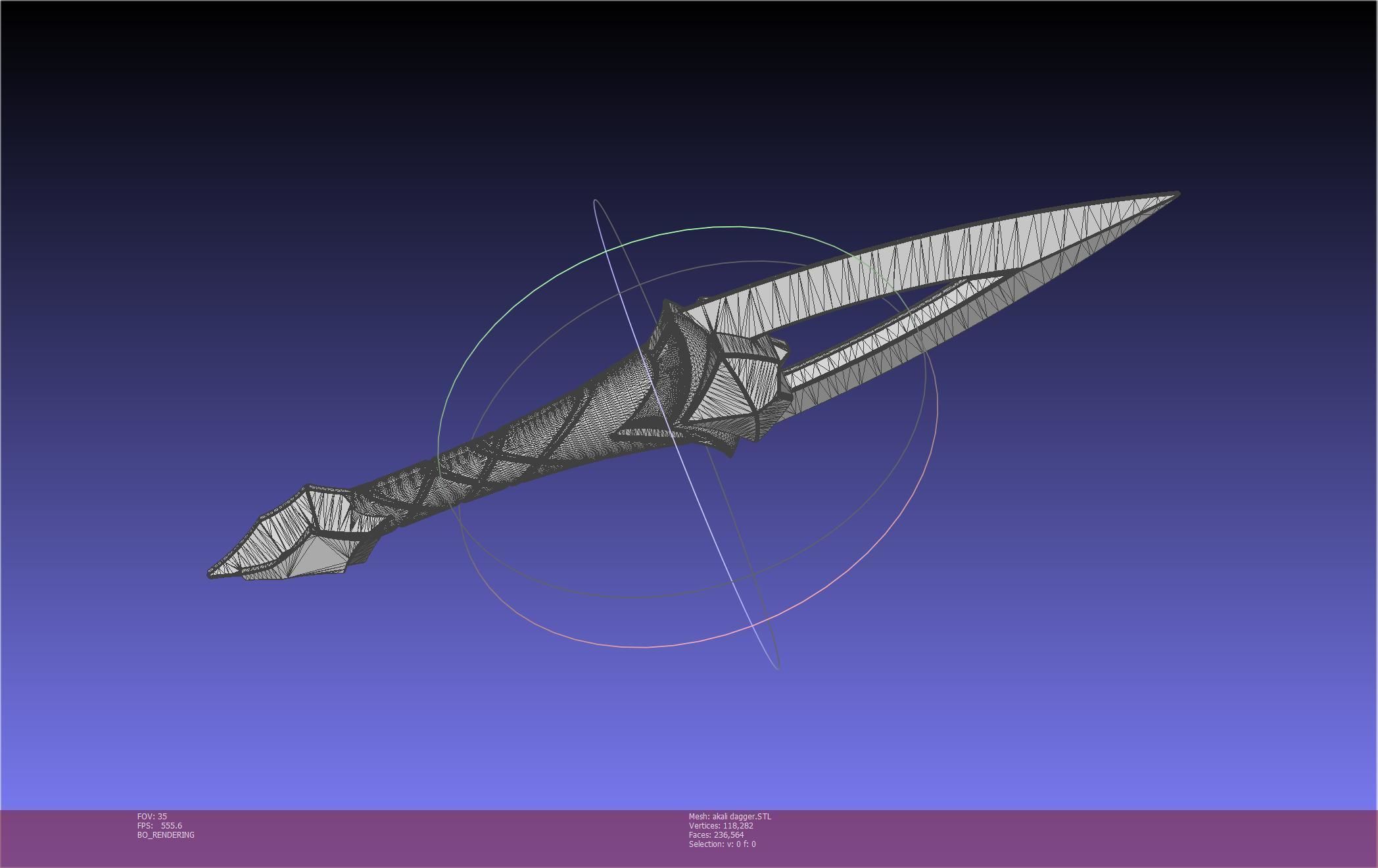 League Of Legends Akali Dagger Basic Printable Model 3D print model_116
