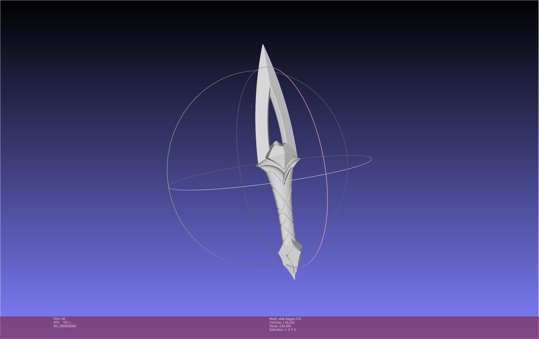 League Of Legends Akali Dagger Basic Printable Model 3D print model_57
