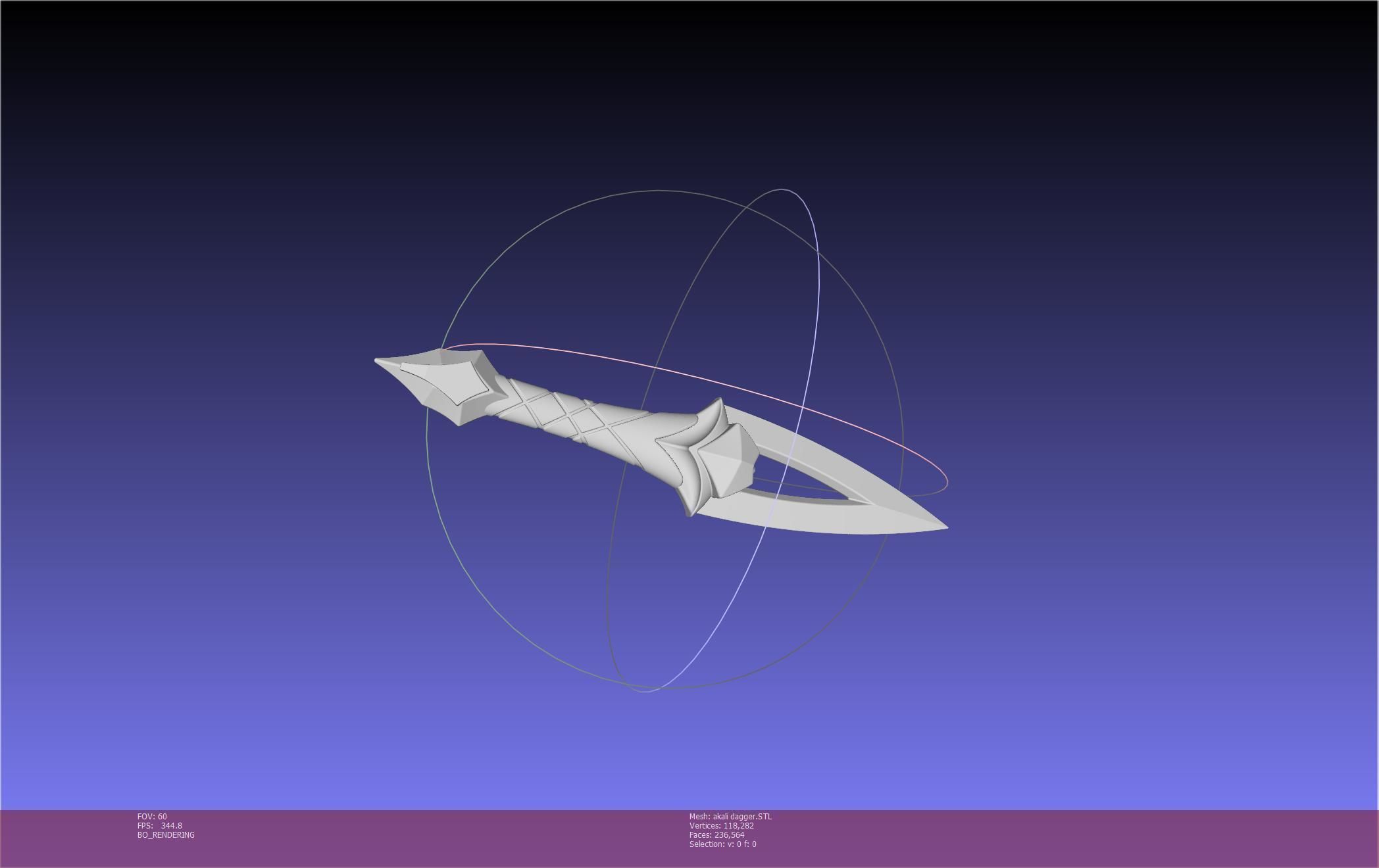 League Of Legends Akali Dagger Basic Printable Model 3D print model_8