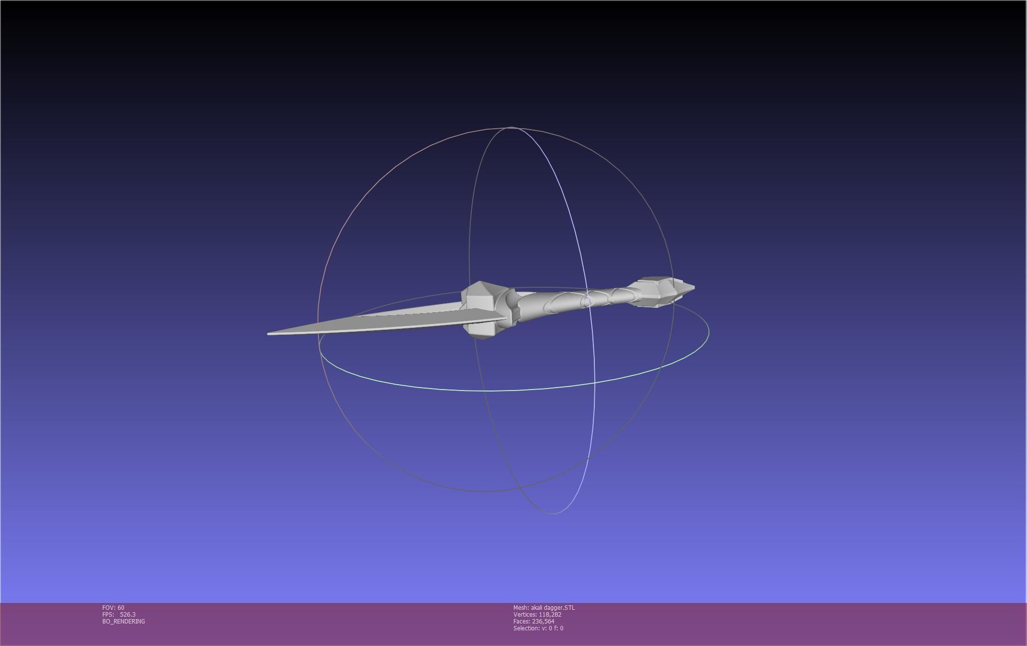 League Of Legends Akali Dagger Basic Printable Model 3D print model_50