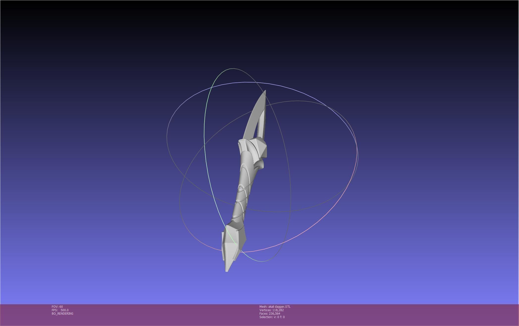 League Of Legends Akali Dagger Basic Printable Model 3D print model_43