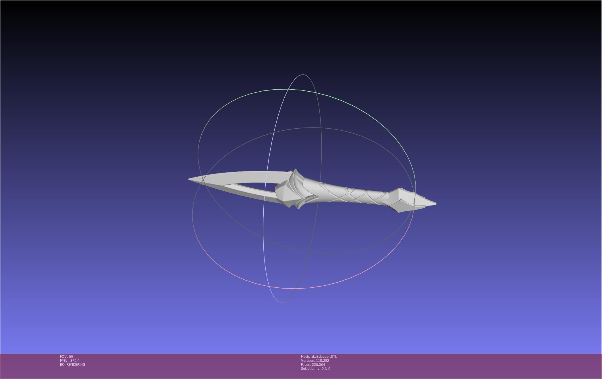 League Of Legends Akali Dagger Basic Printable Model 3D print model_38