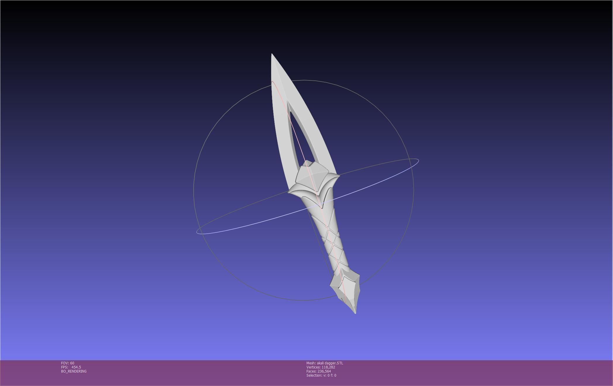 League Of Legends Akali Dagger Basic Printable Model 3D print model_53