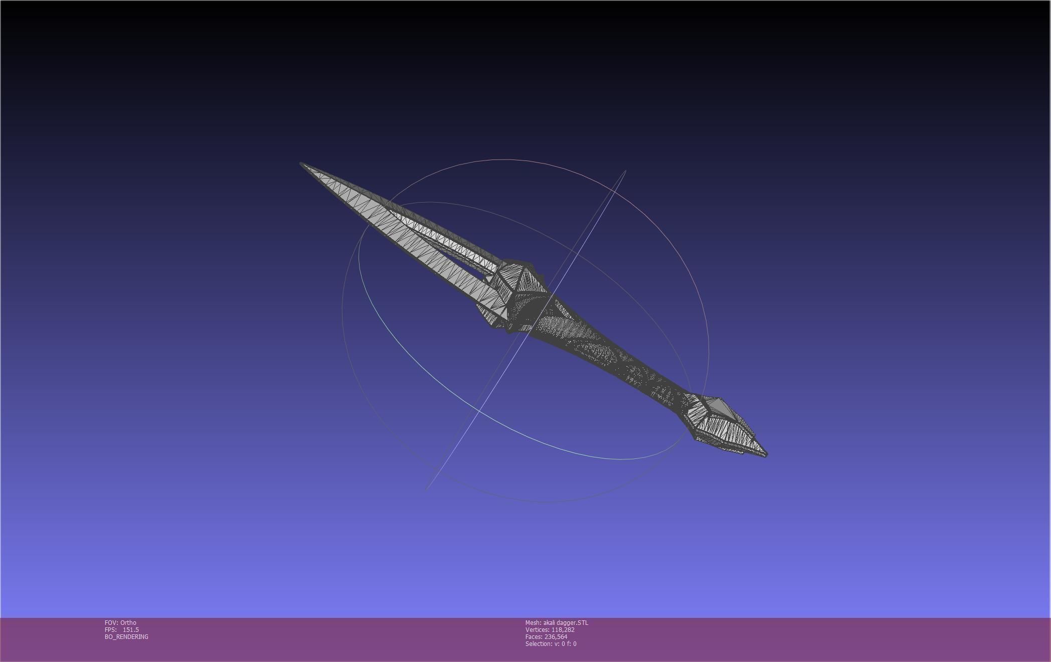 League Of Legends Akali Dagger Basic Printable Model 3D print model_108