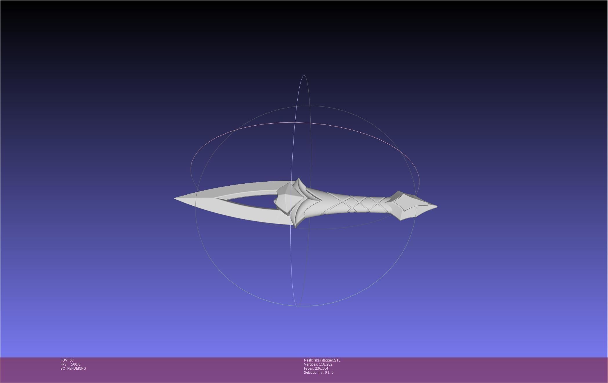 League Of Legends Akali Dagger Basic Printable Model 3D print model_39