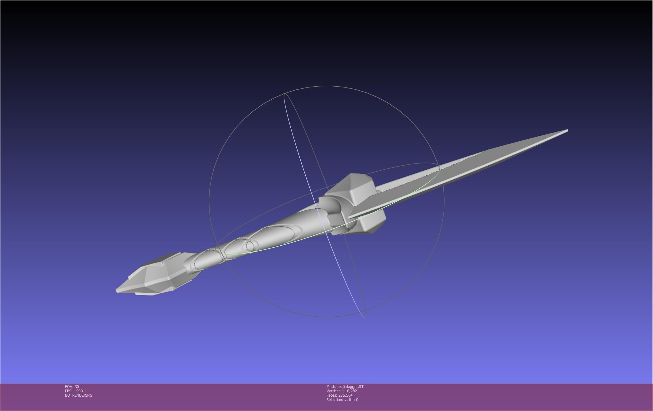 League Of Legends Akali Dagger Basic Printable Model 3D print model_120