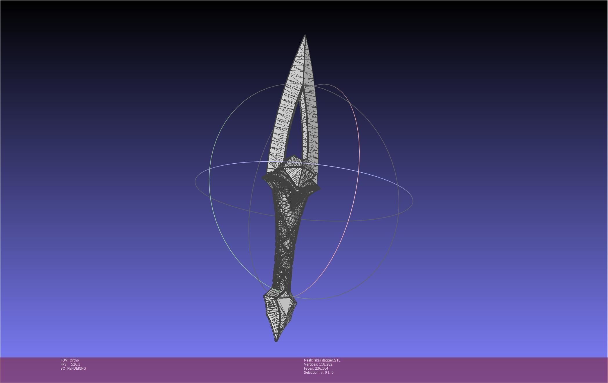 League Of Legends Akali Dagger Basic Printable Model 3D print model_110