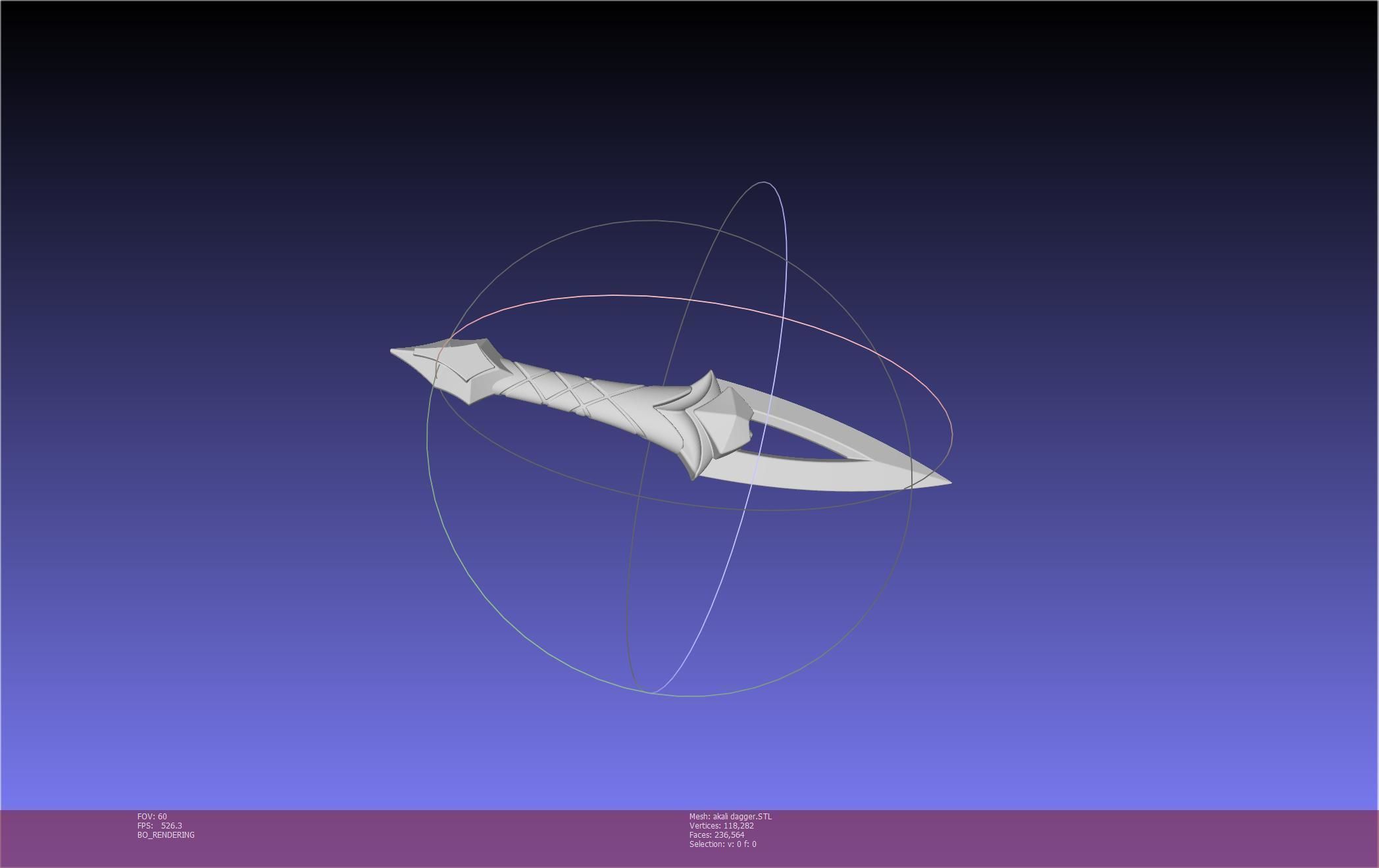 League Of Legends Akali Dagger Basic Printable Model 3D print model_28